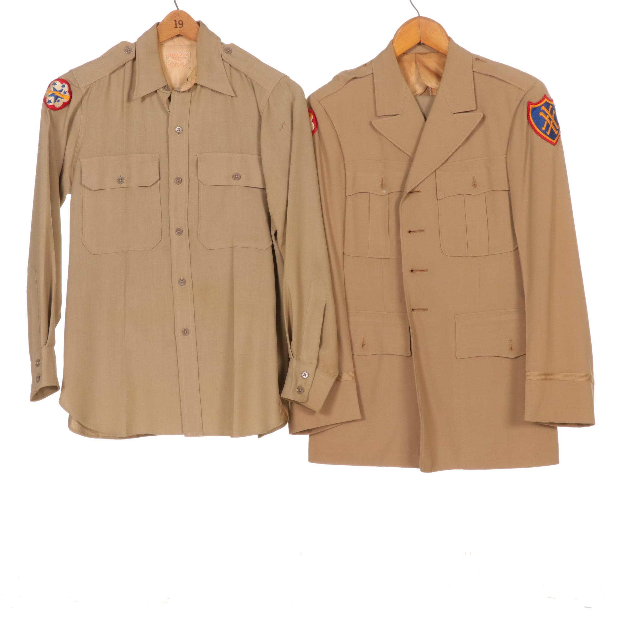 WWII Era U.S. Army Officer Dress Uniform with Set of Regulation Uniforms