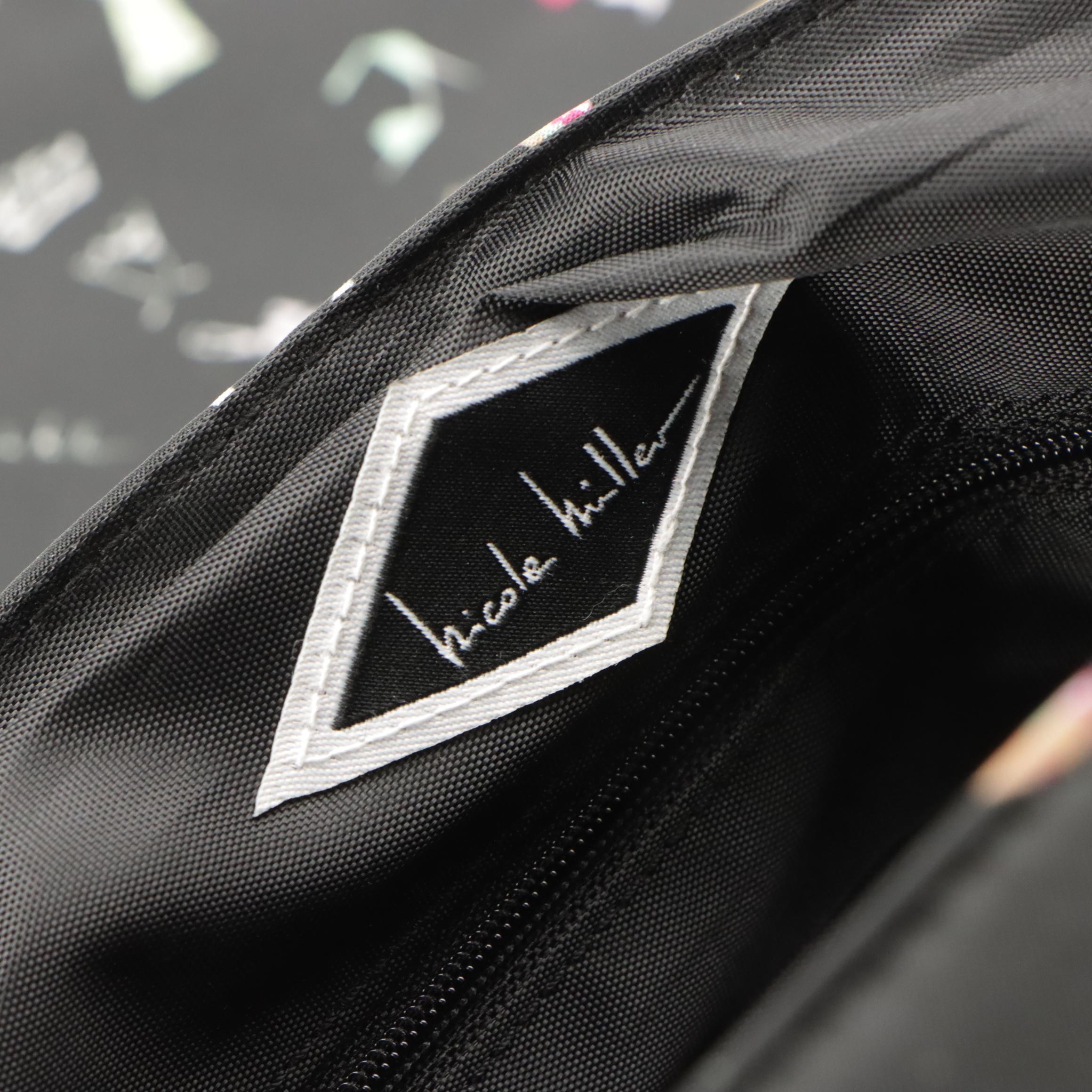 Nicole Miller Fashion Print Laptop Messenger Bag with Travel Umbrella