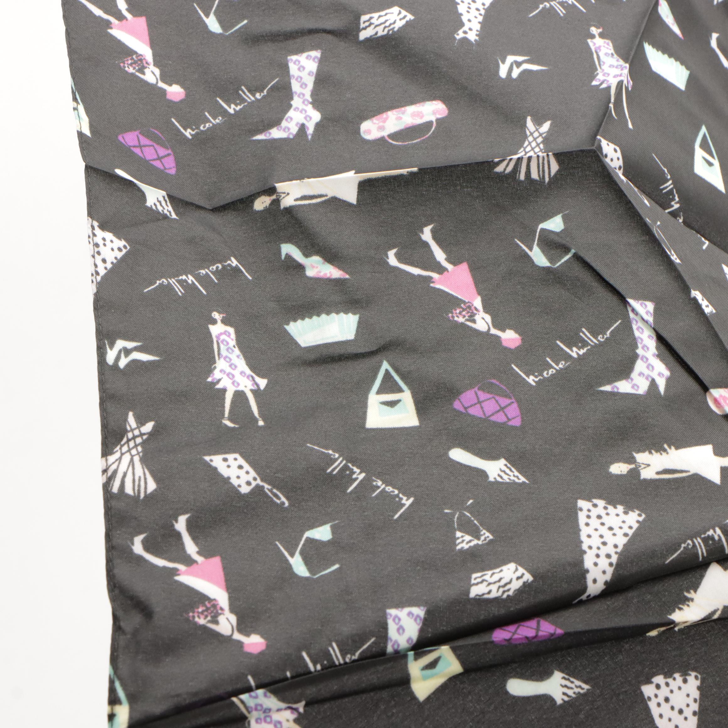 Nicole Miller Fashion Print Laptop Messenger Bag with Travel Umbrella