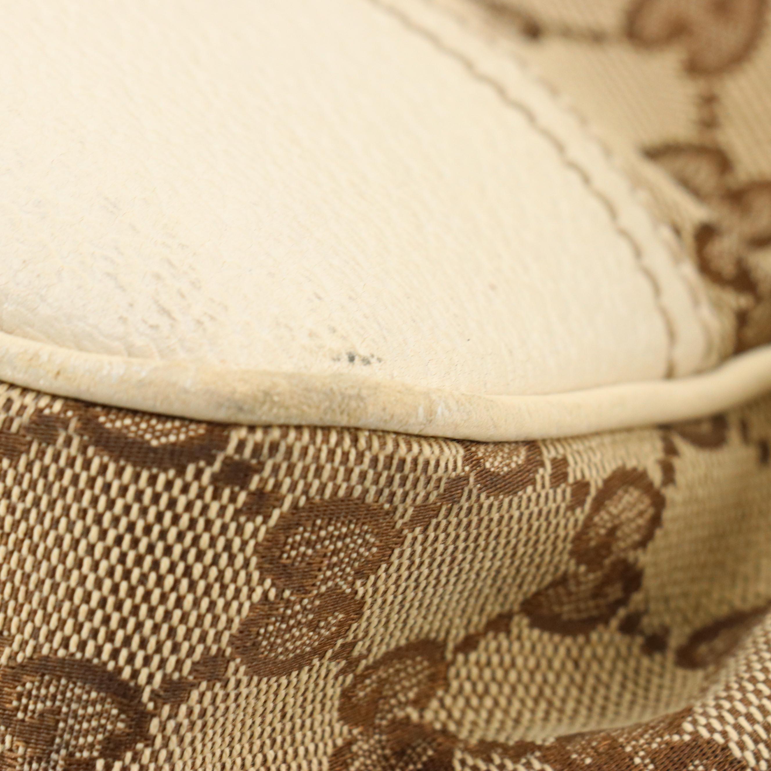 Gucci Large Princy Tote in Brown GG Canvas and Ivory Leather Trim