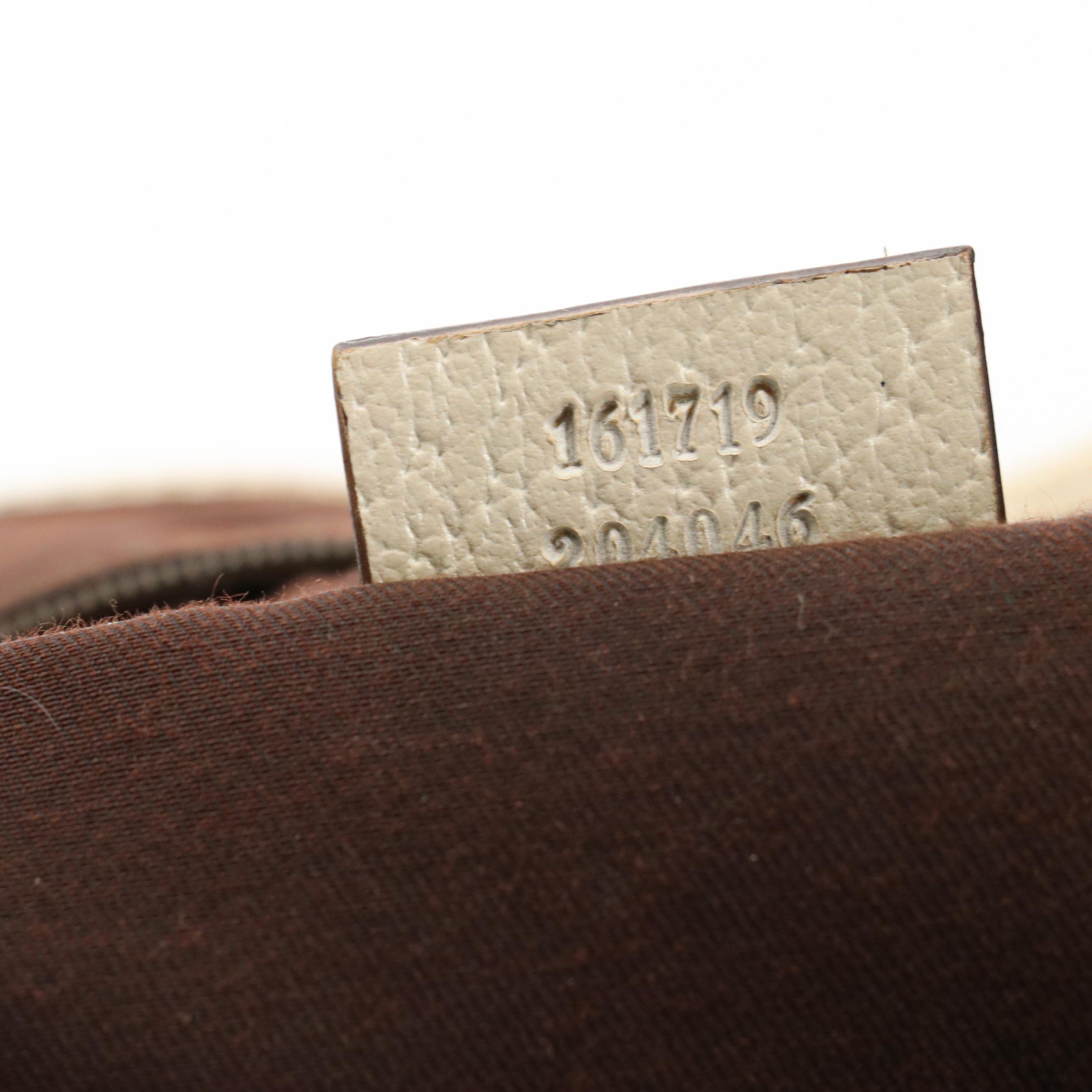 Gucci Large Princy Tote in Brown GG Canvas and Ivory Leather Trim