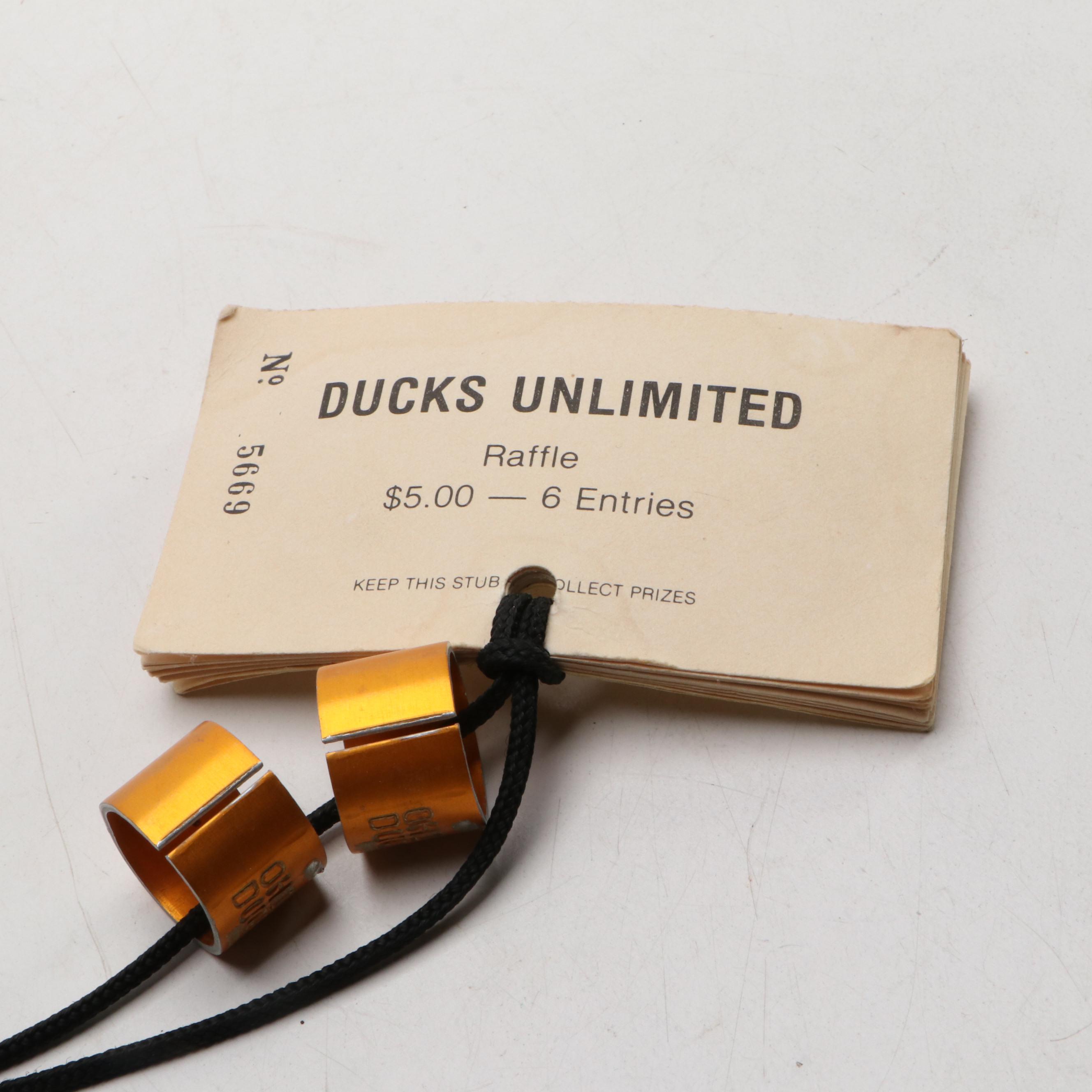 Hand-Carved Wood & Palm Duck Decoys with Ducks Unlimited "Sure Shot" Caller