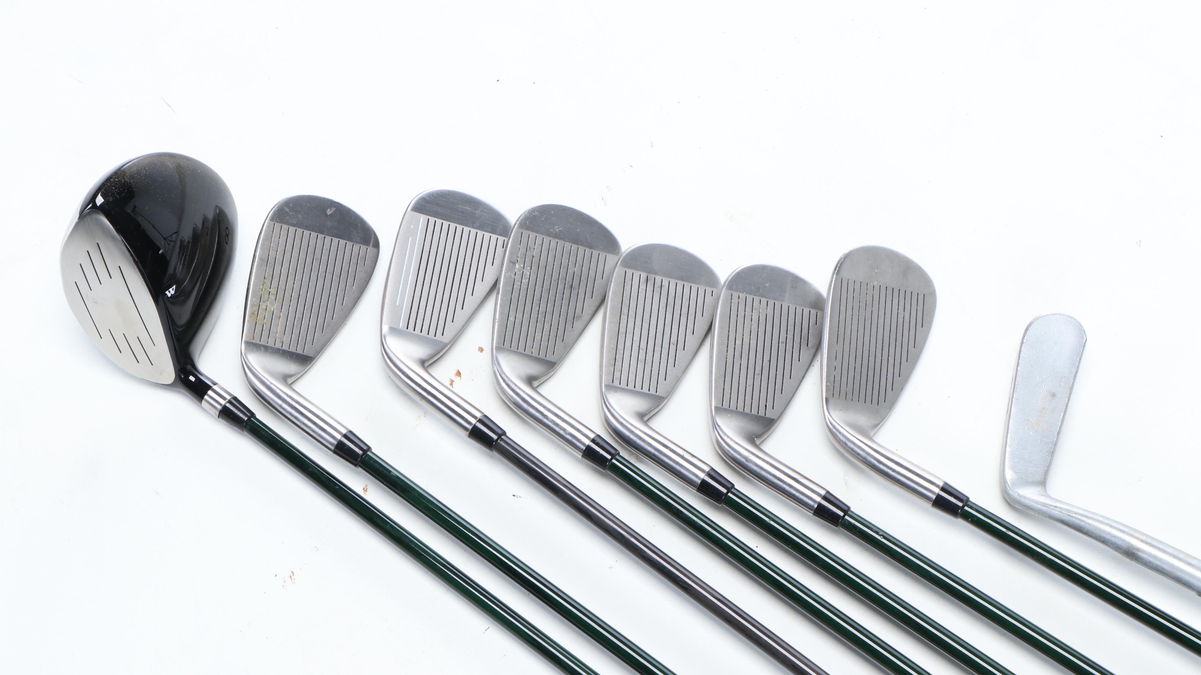 Titleist Golf Bag with Irons, 7 Wood, Golf Balls, Tees and More