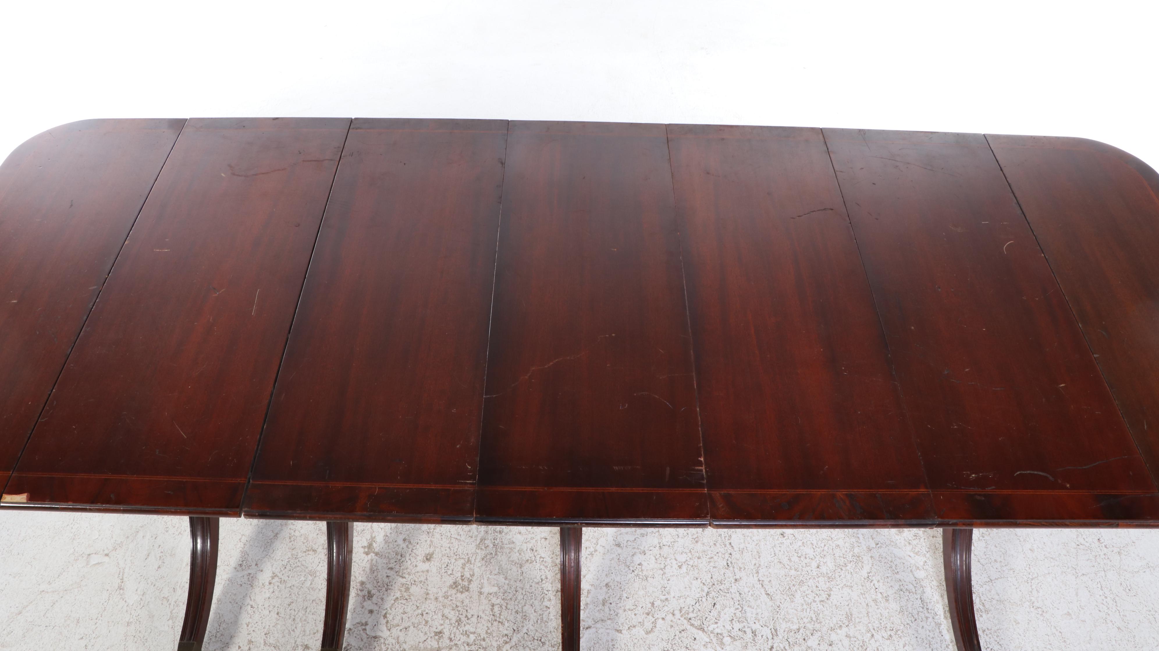 Seven-Piece Classical Style Mahogany Extending Dining Set, 20th Century