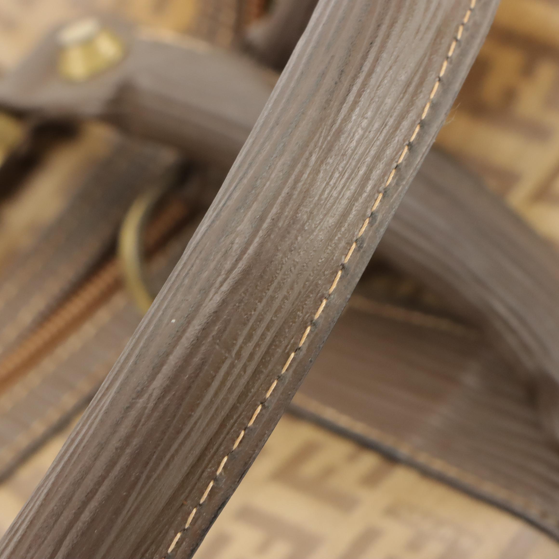 Fendi Small Duffel Bag in Zucca Coated Canvas and Embossed Leather