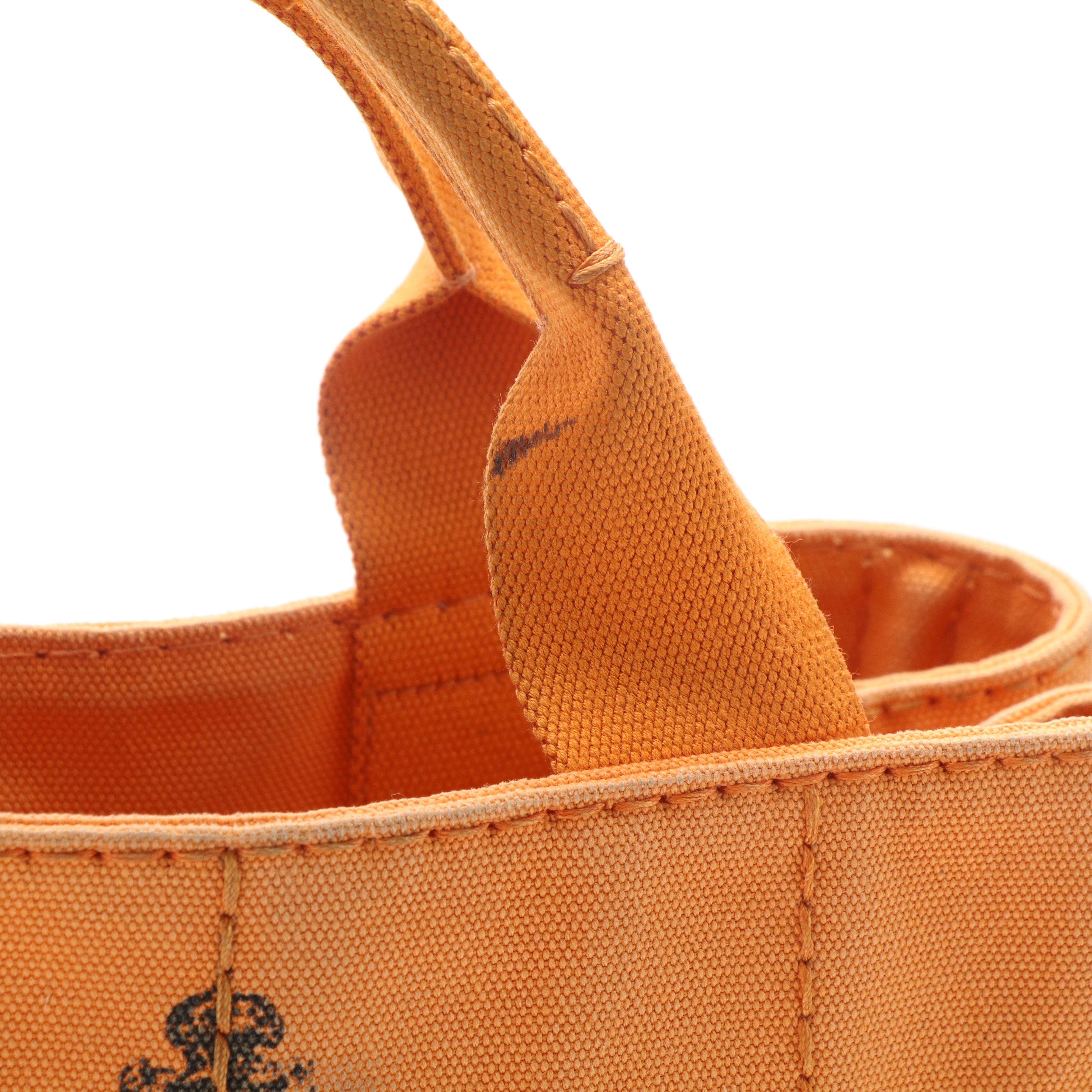 Prada Canapa Tote Bag in Orange Papaya Canvas