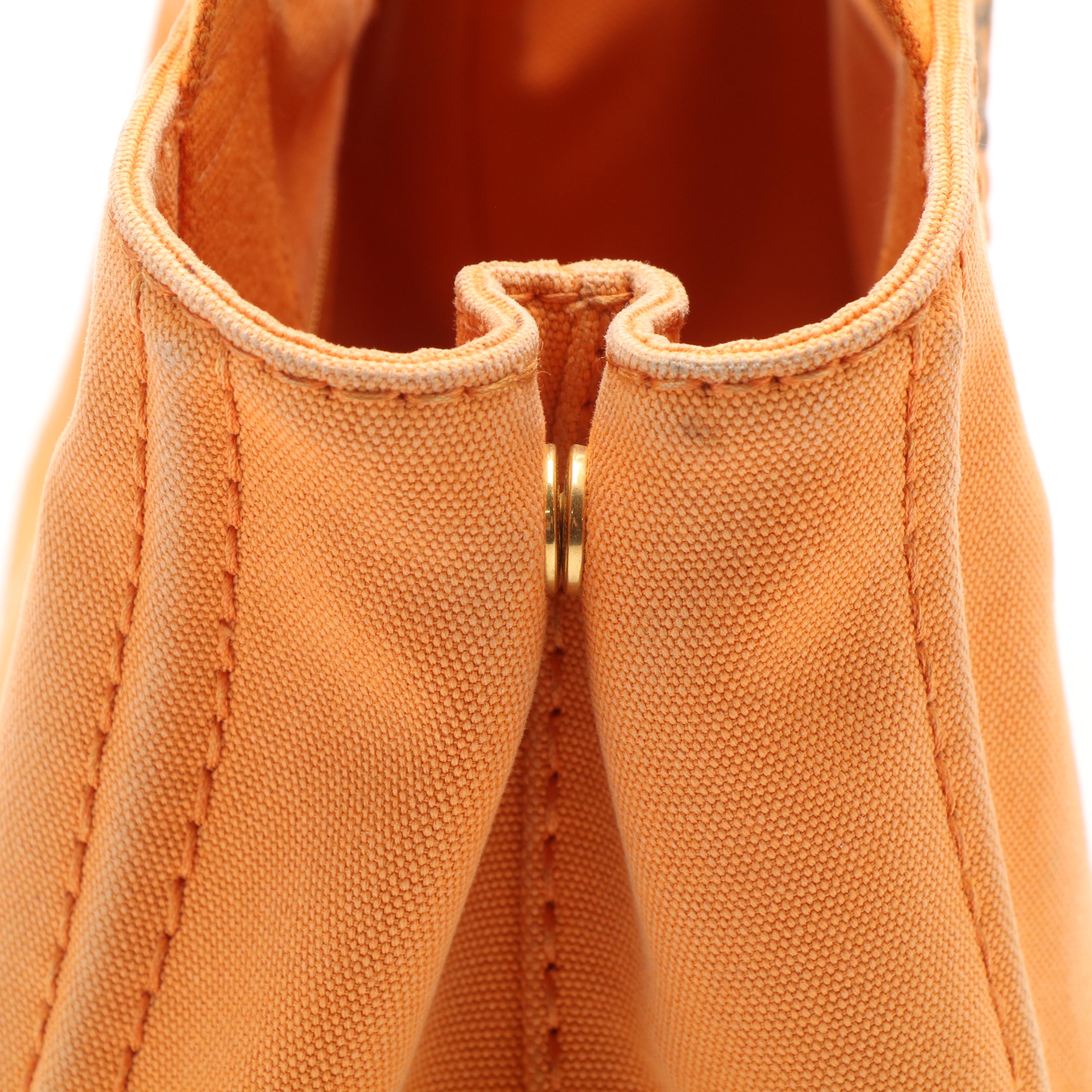 Prada Canapa Tote Bag in Orange Papaya Canvas