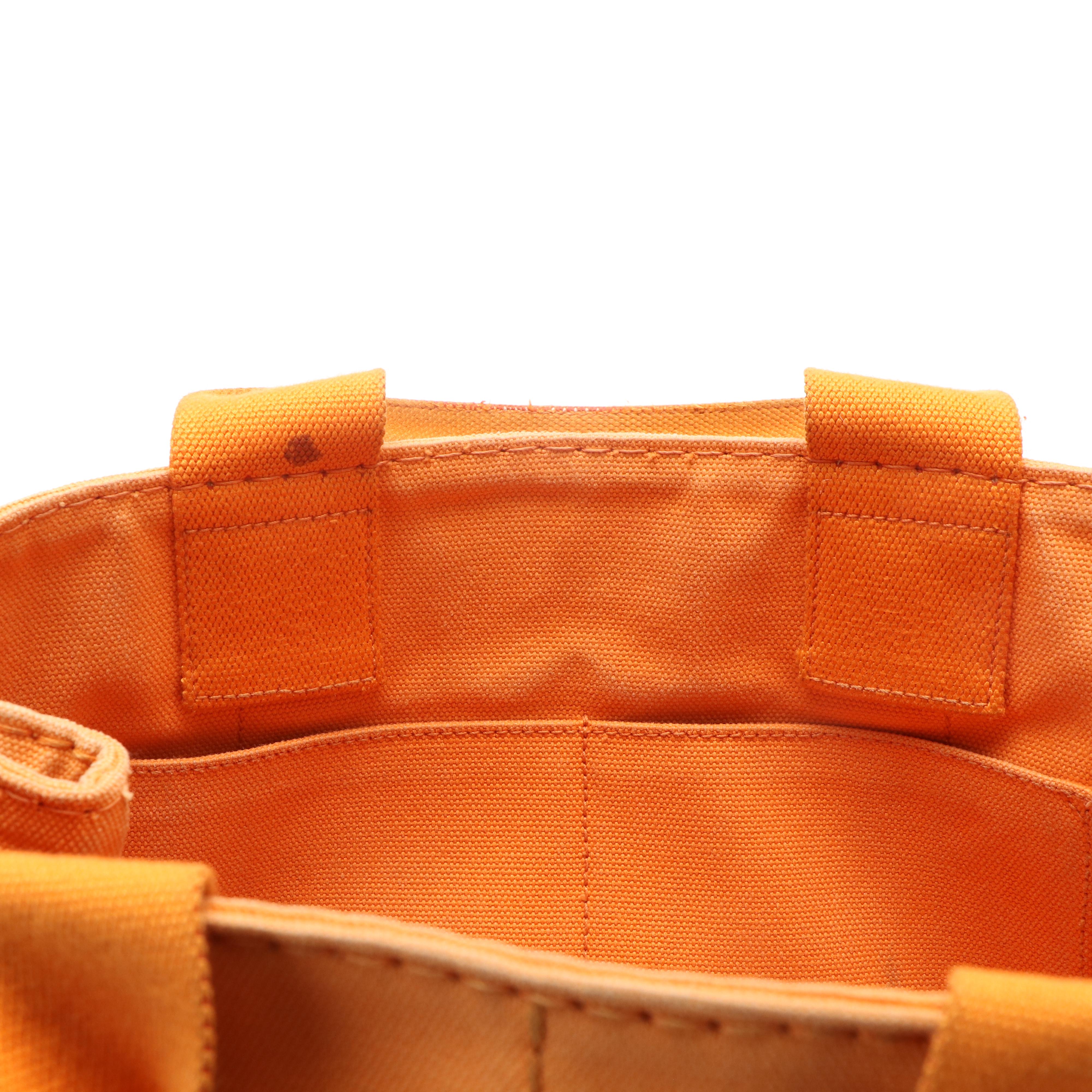 Prada Canapa Tote Bag in Orange Papaya Canvas