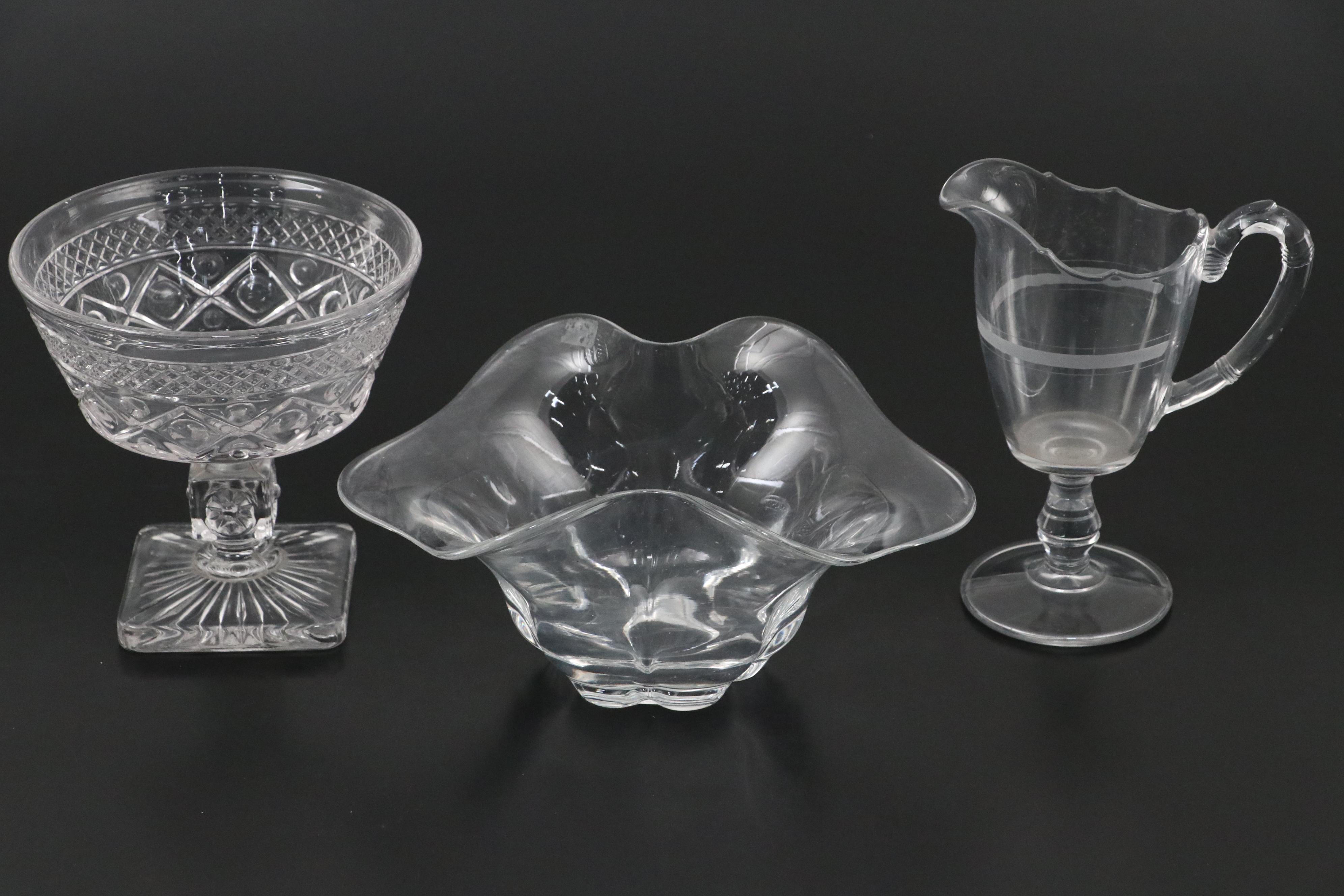 Hand-Painted Glass Bowl with Floral Motif Bowl and More