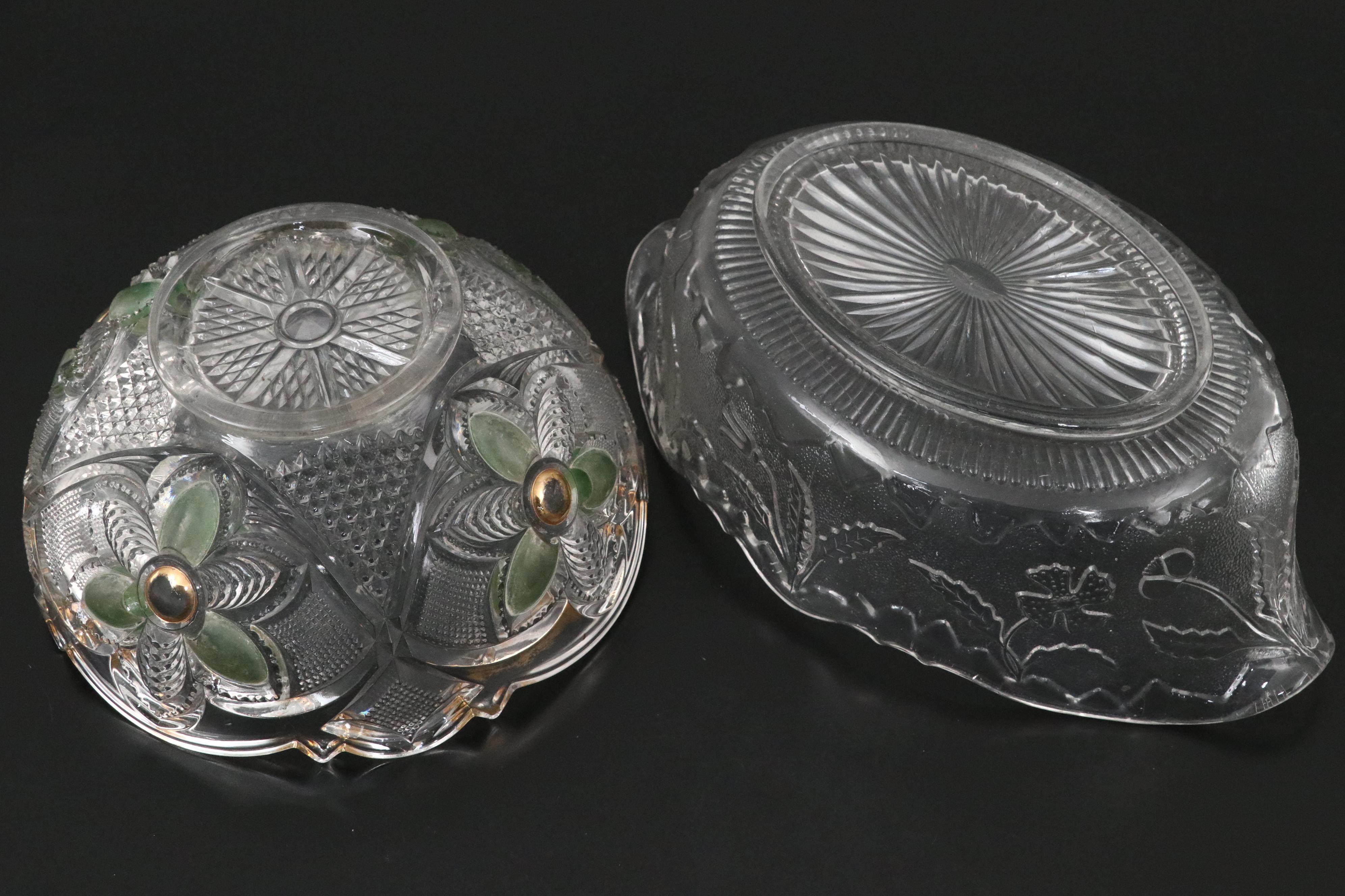 Hand-Painted Glass Bowl with Floral Motif Bowl and More