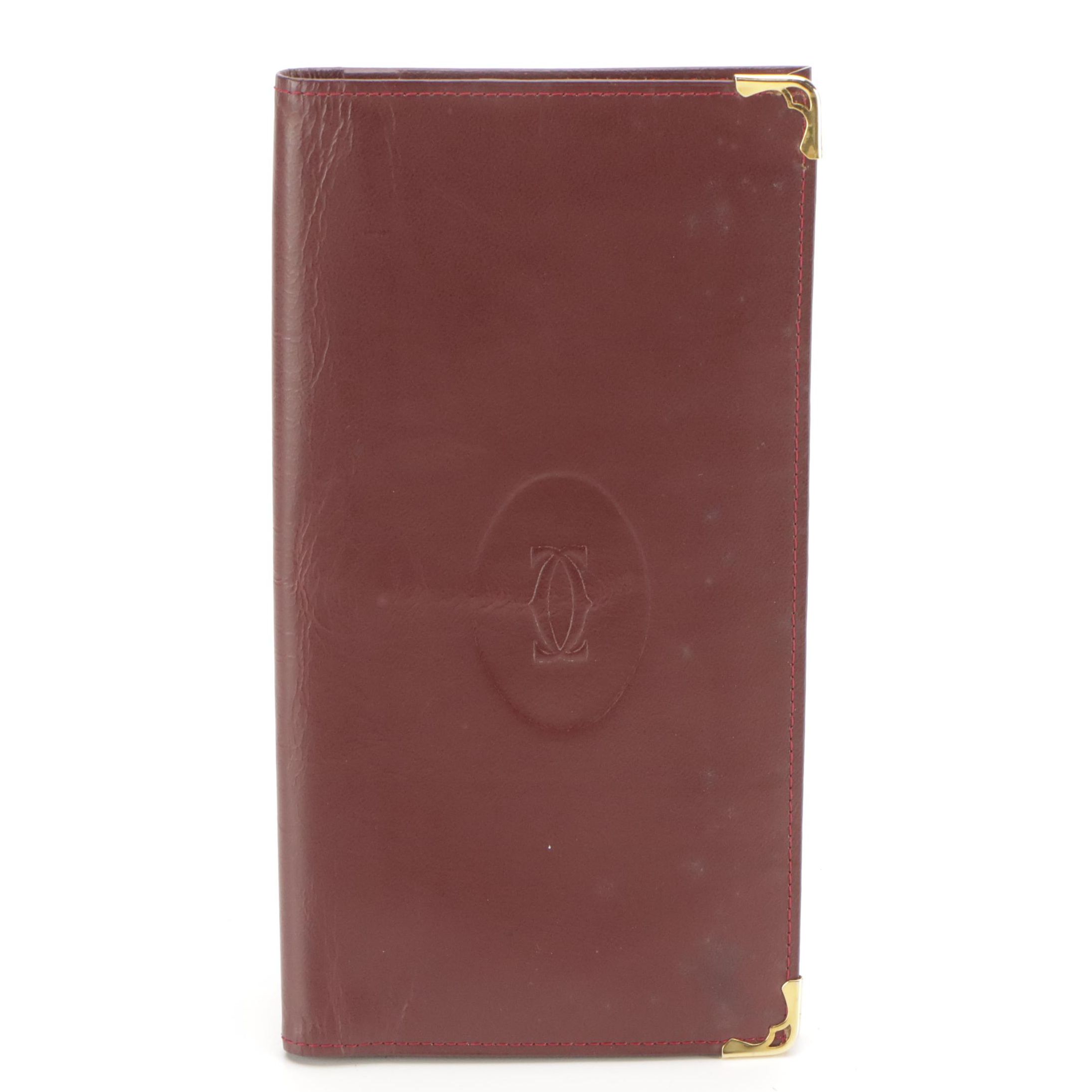 Cartier Long Wallet in Burgundy Leather