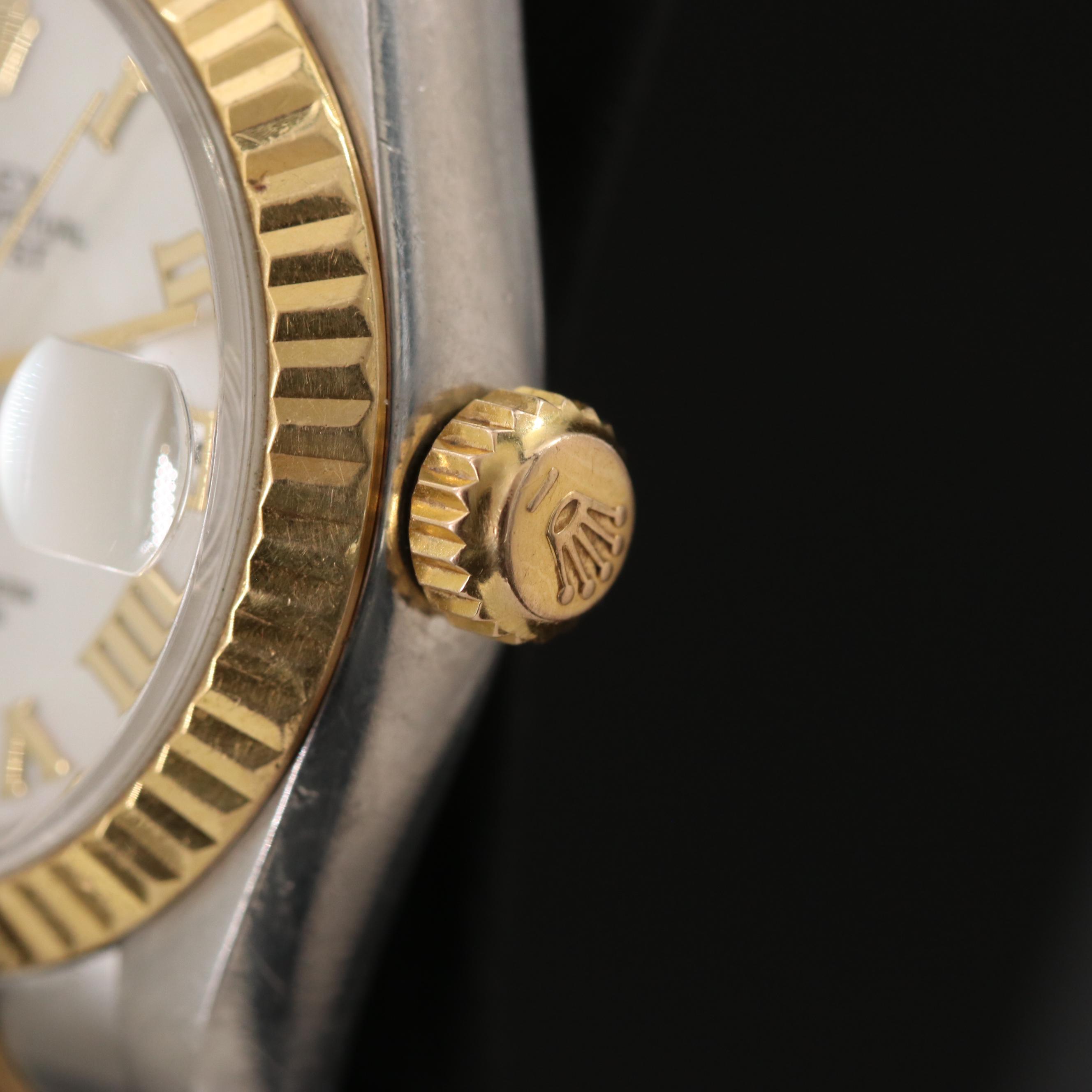 Rolex Datejust 79173 Mother-of-Pearl Dial 18K Gold Steel Automatic Watch