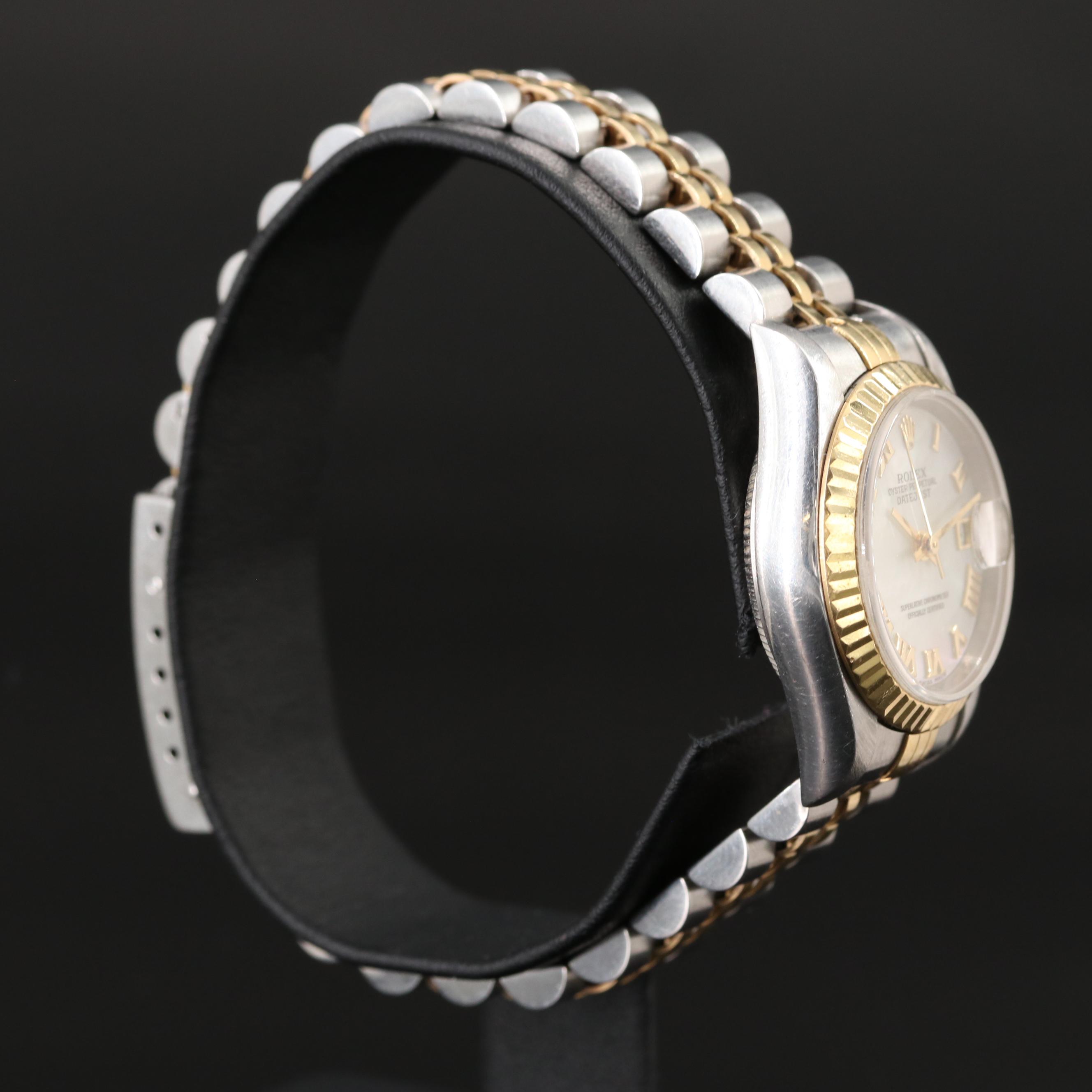 Rolex Datejust 79173 Mother-of-Pearl Dial 18K Gold Steel Automatic Watch