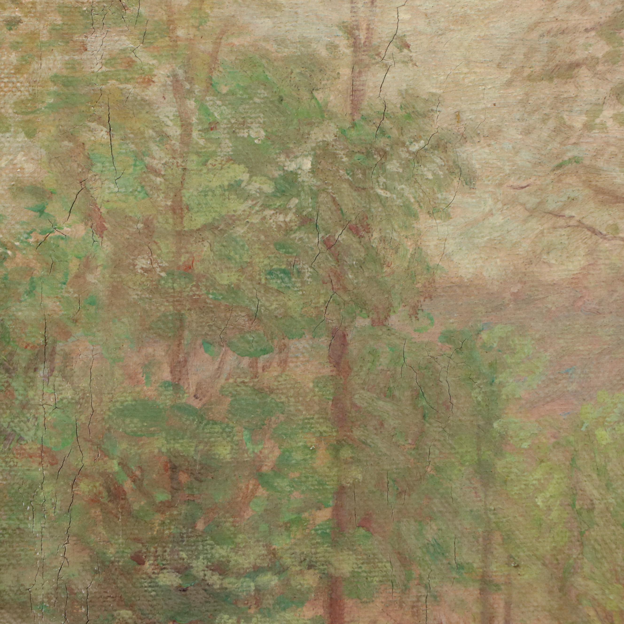 Leon Lippert Landscape Oil Painting, 1903