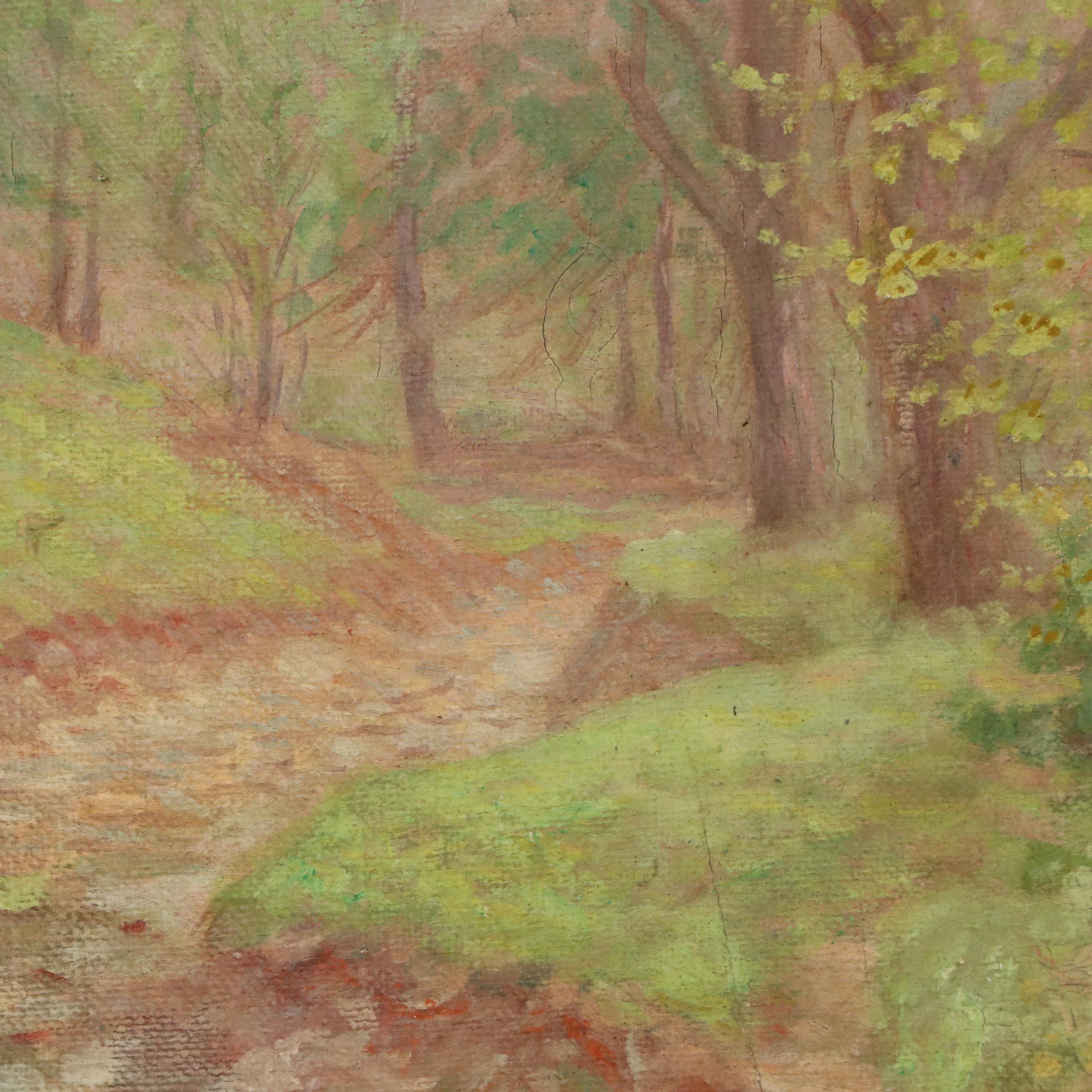 Leon Lippert Landscape Oil Painting, 1903