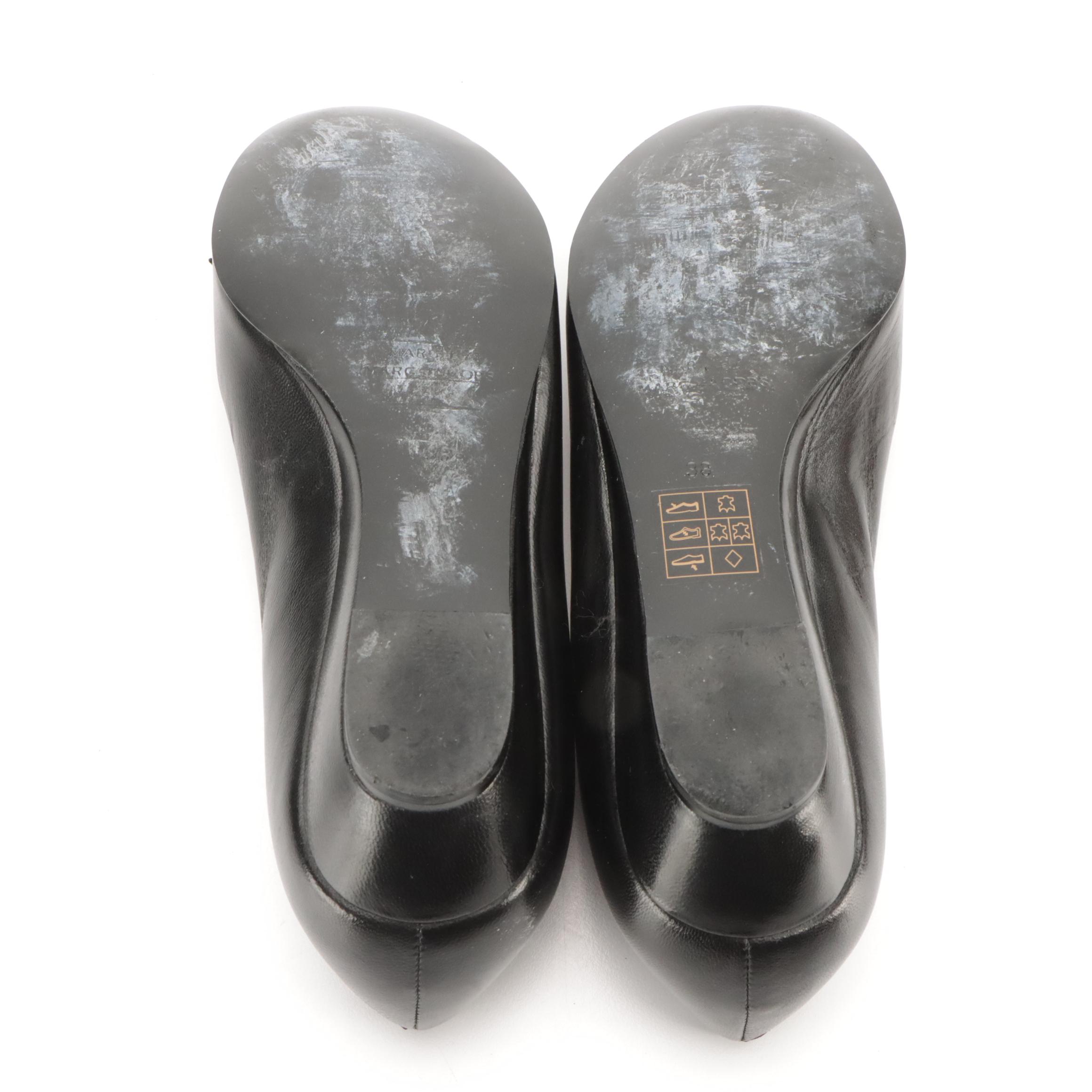 Marc by Marc Jacobs Black Leather Bow Wedges and Red Leather Bow Flats