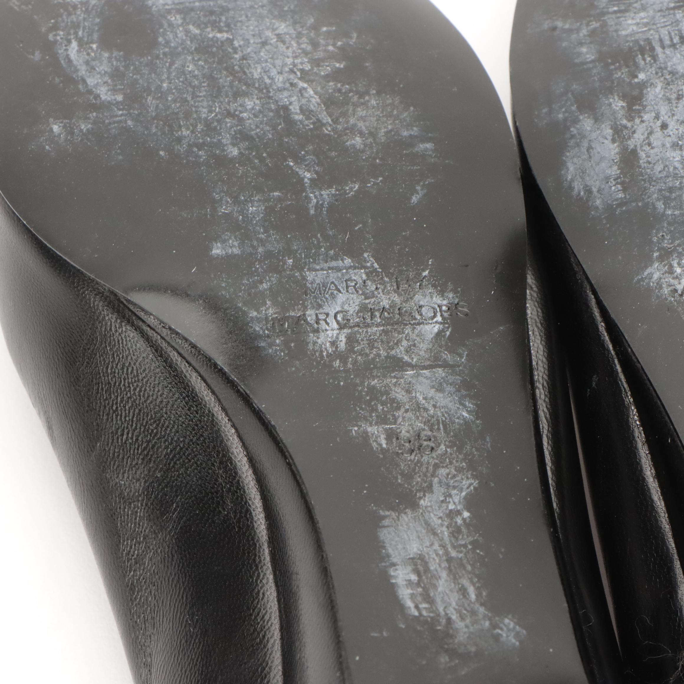 Marc by Marc Jacobs Black Leather Bow Wedges and Red Leather Bow Flats