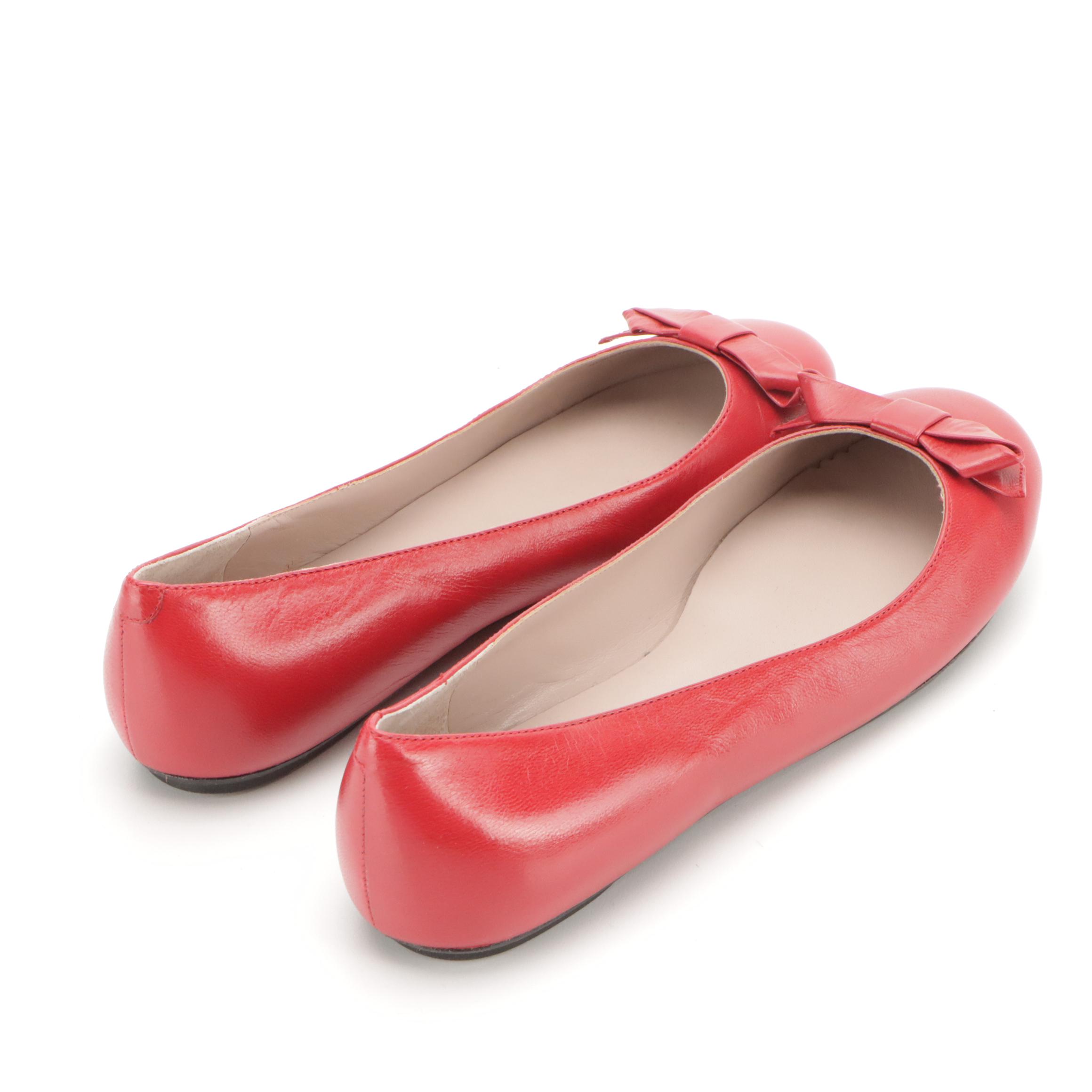 Marc by Marc Jacobs Black Leather Bow Wedges and Red Leather Bow Flats