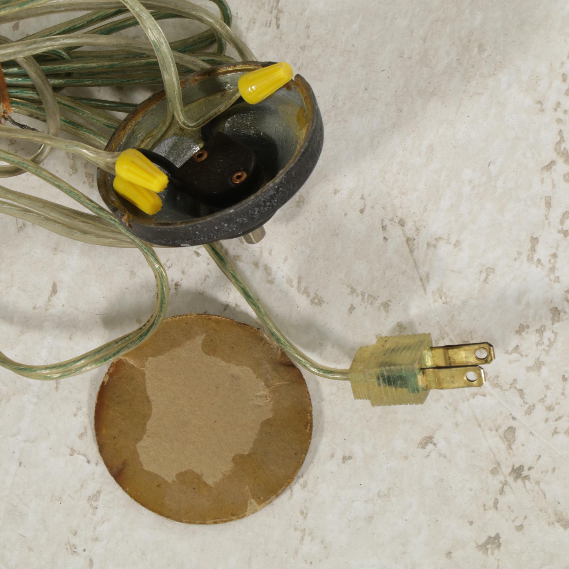 Laurel Lamp Co. MCM Brushed Metal Eyeball Arc Floor Lamp with White Marble Base