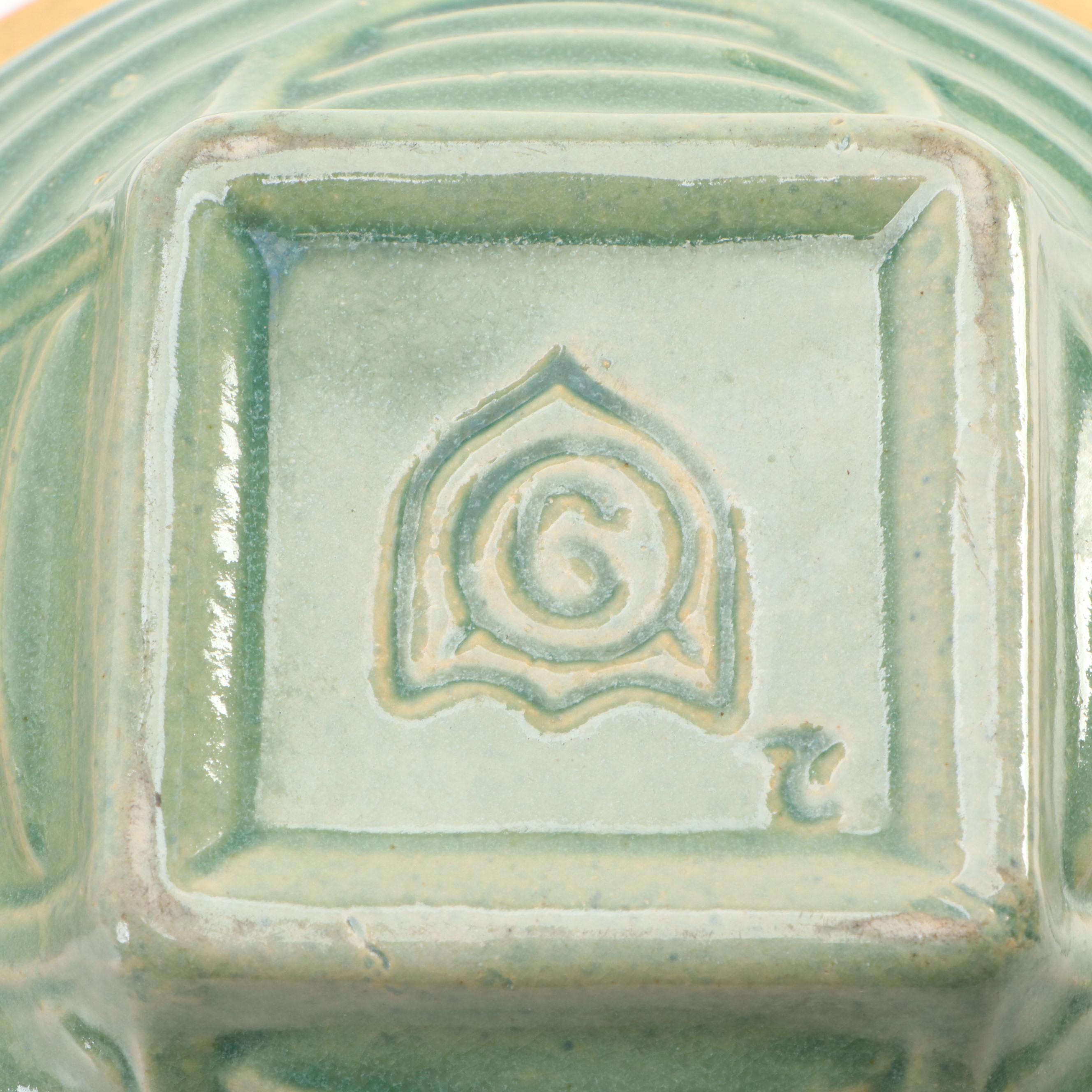 McCoy Pottery Green Ring Nesting Bowls and Cheese Crock