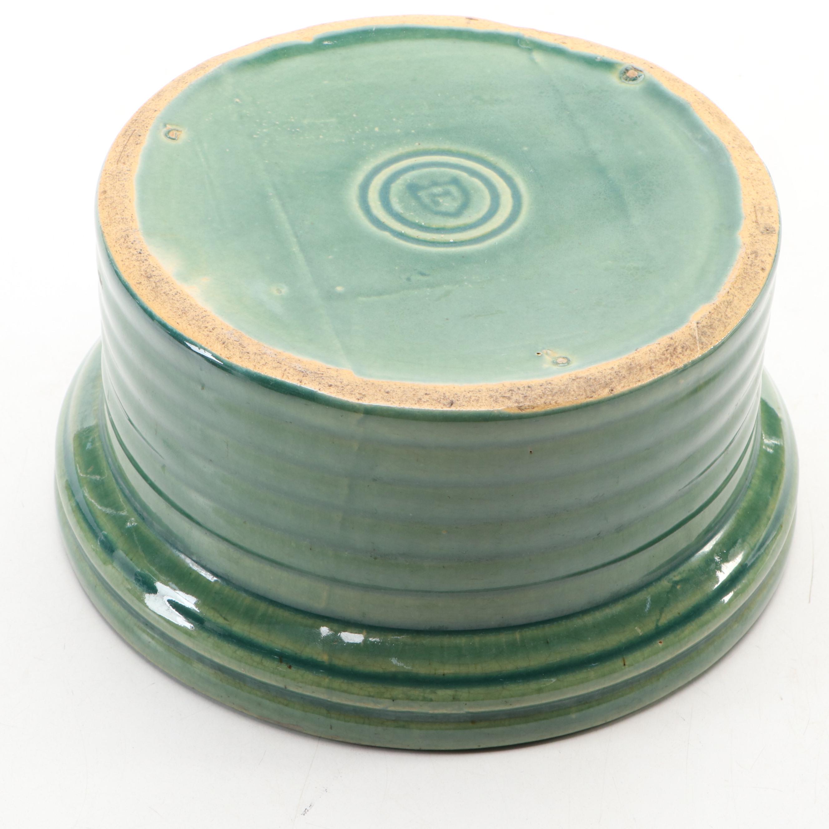 McCoy Pottery Green Ring Nesting Bowls and Cheese Crock