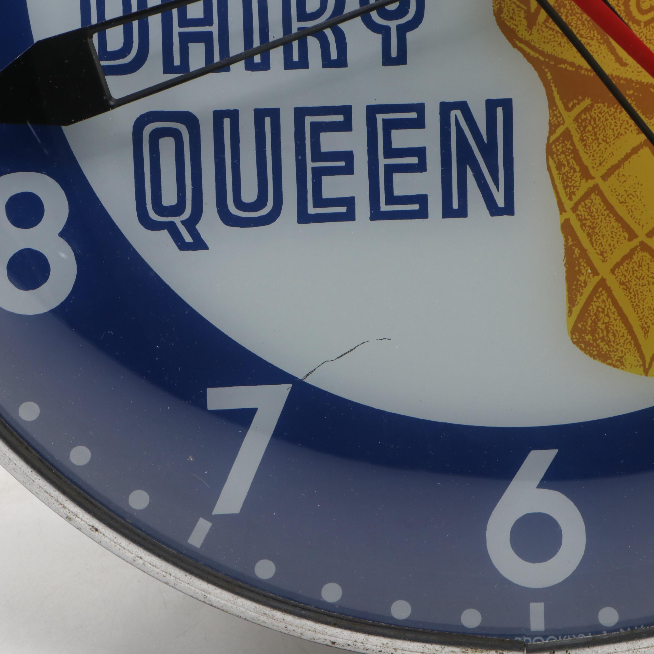 Time For Dairy Queen Illuminated Advertising Wall Clock, Mid-20th Century
