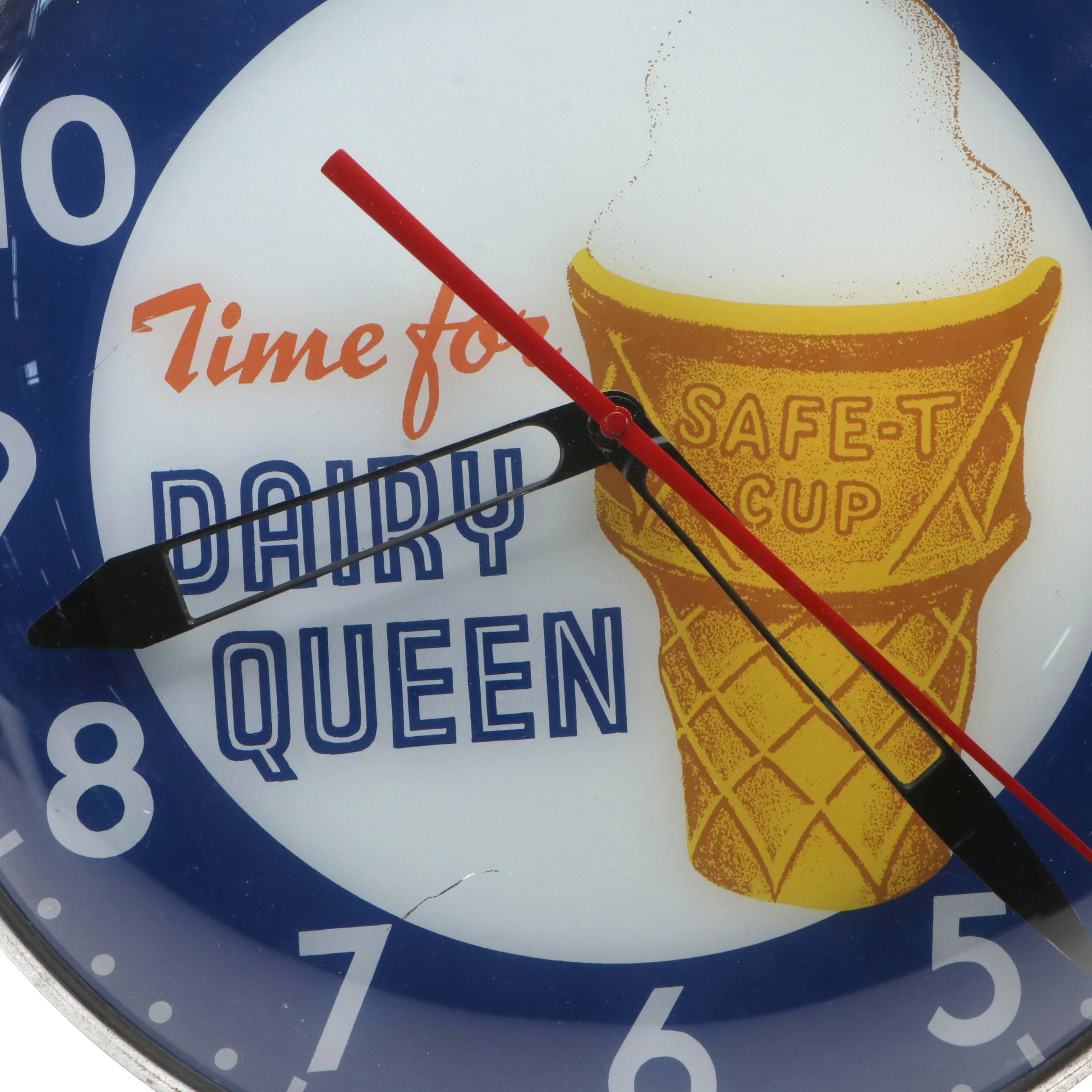 Time For Dairy Queen Illuminated Advertising Wall Clock, Mid-20th Century