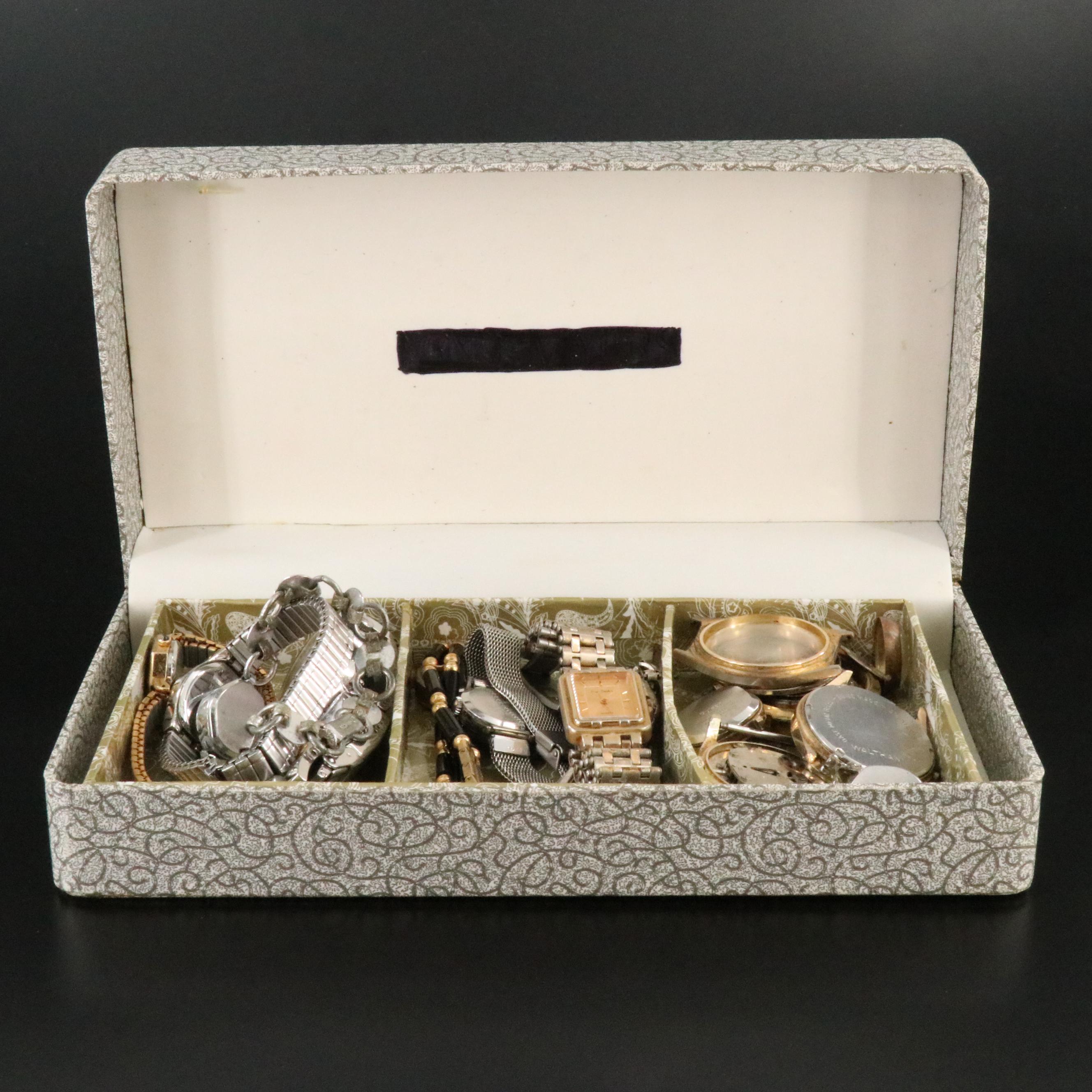 Collection of Watches and Watch Parts Featuring Swatch, Helbros and Westclox