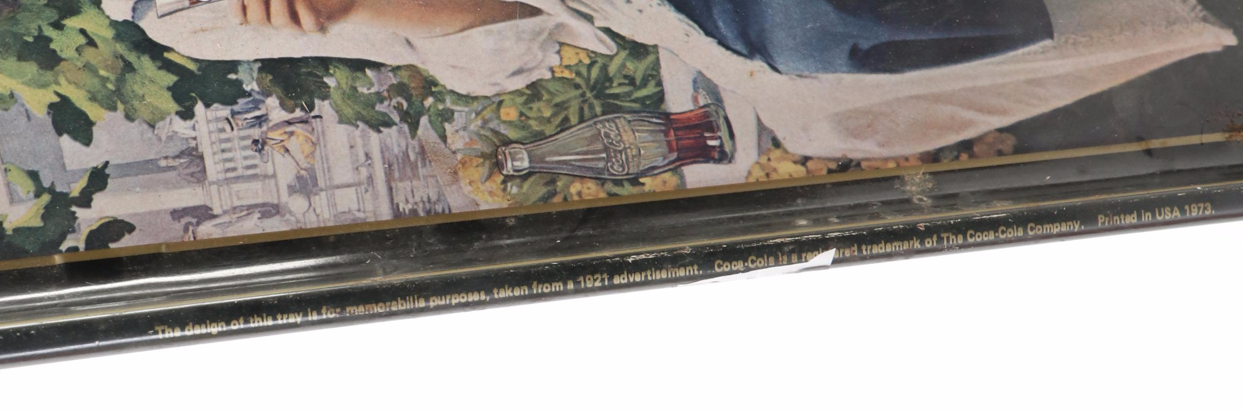 Coca-Cola Tin Lithograph Advertising Tray and Thermometer, Late 20th Century