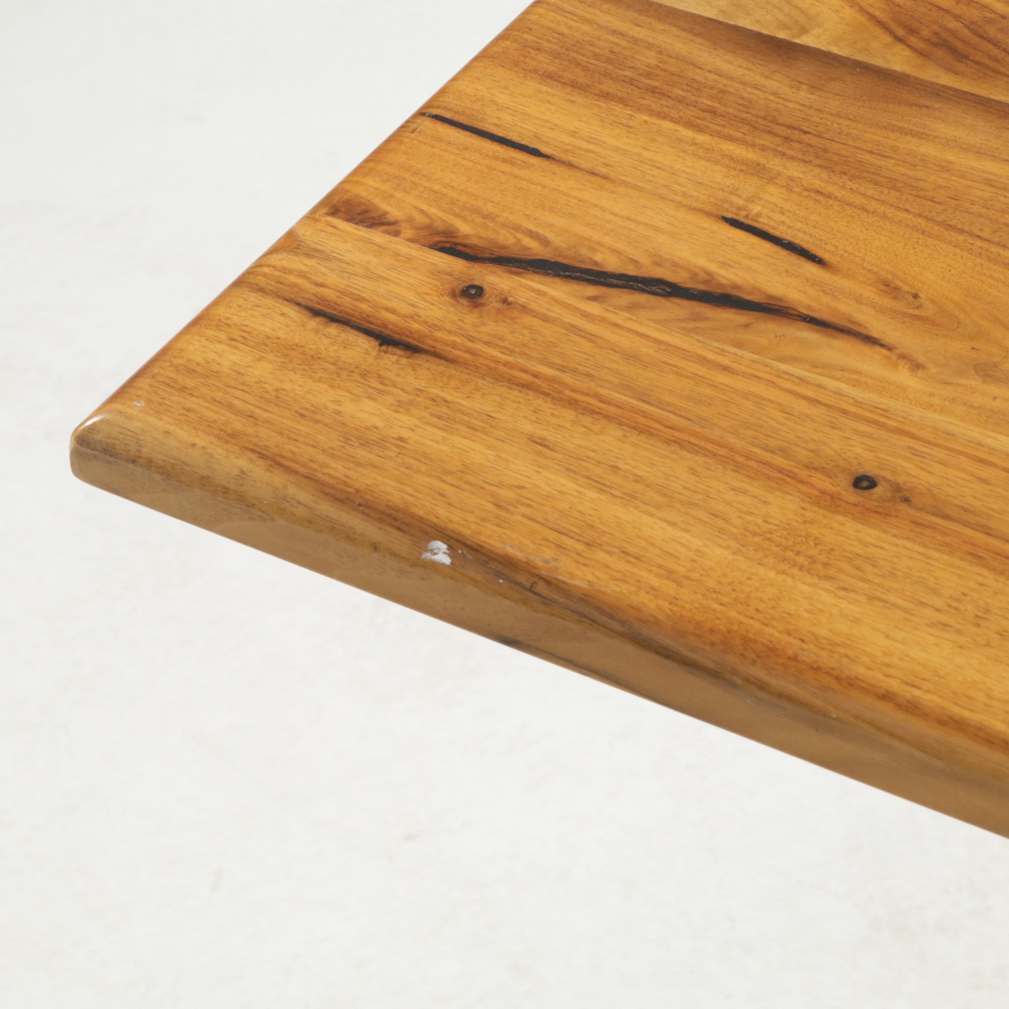 Arhaus "Jacob" Wood Dining Table with "Vertex" Base, Contemporary