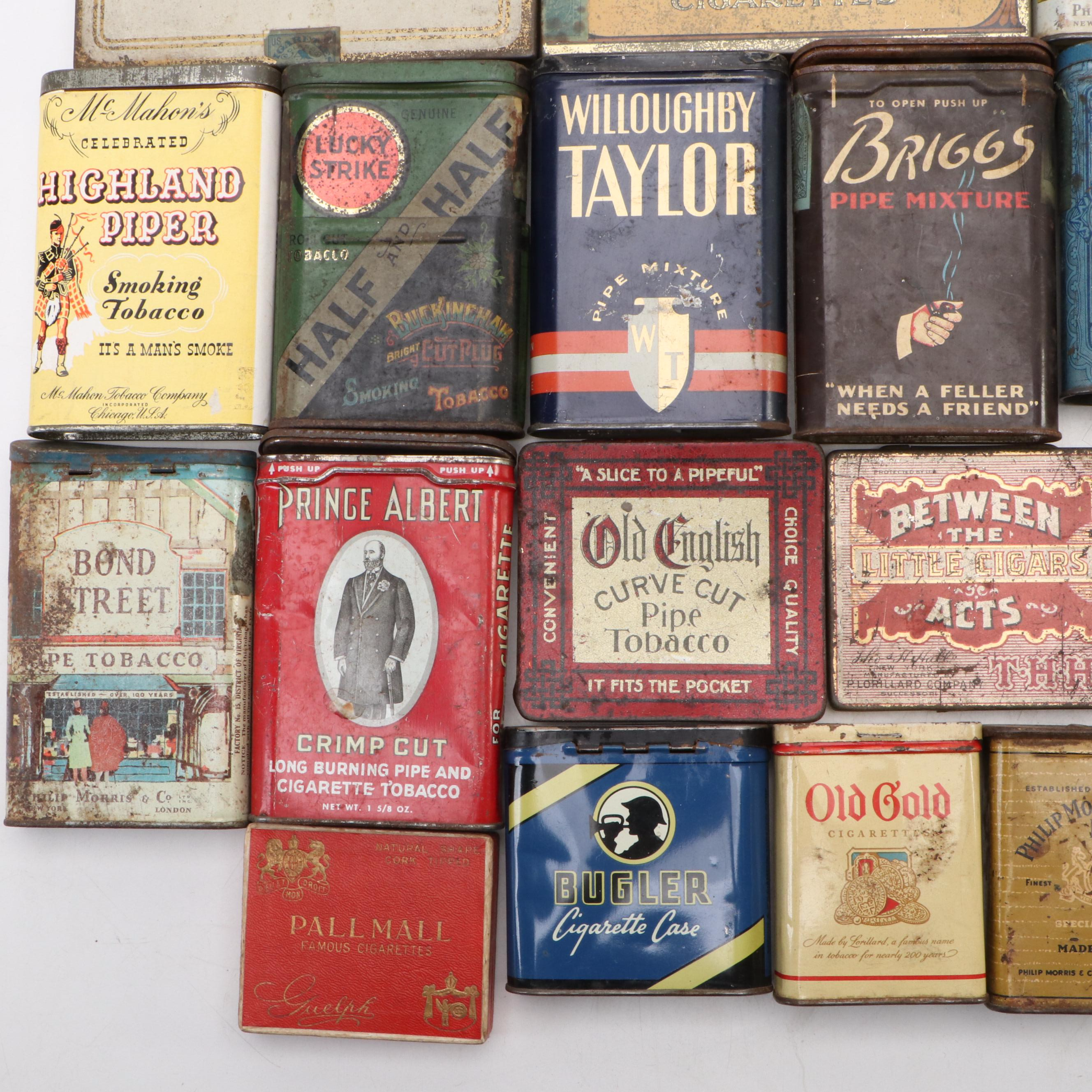 Camel, Chesterfield, Briggs, Bugler and More Tobacco and Cigarette Tins