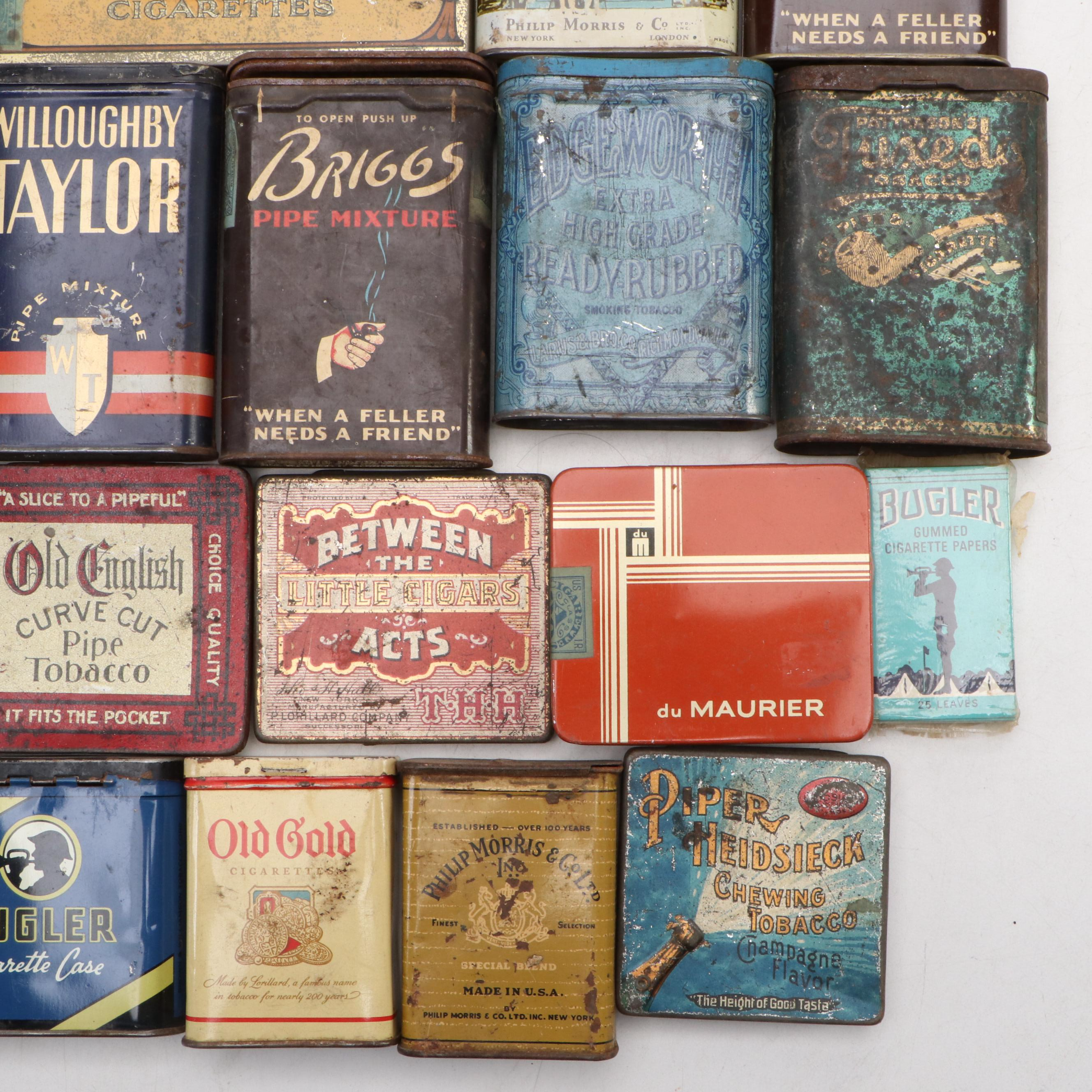 Camel, Chesterfield, Briggs, Bugler and More Tobacco and Cigarette Tins