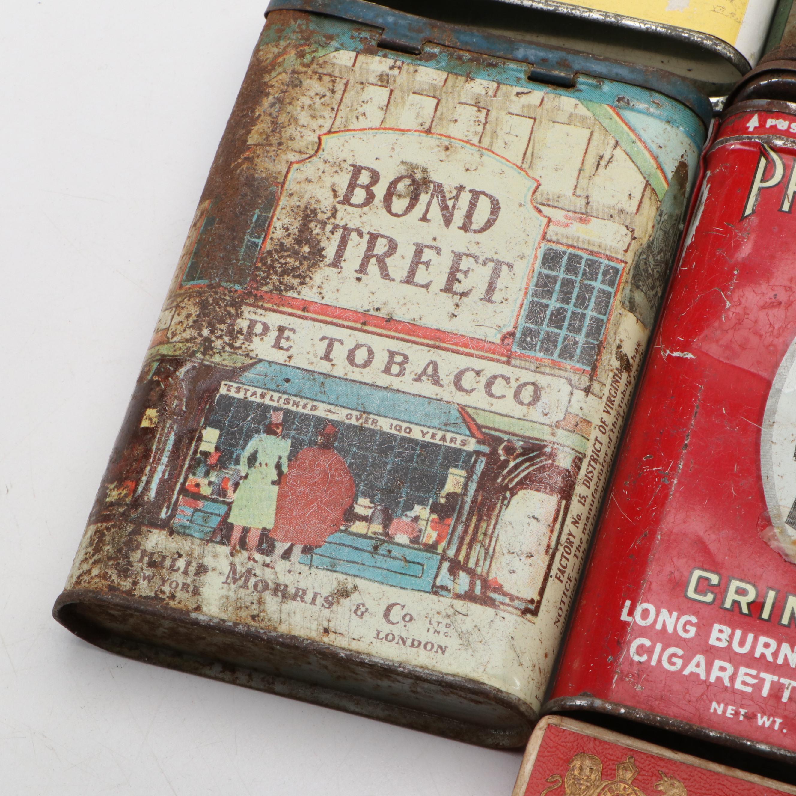 Camel, Chesterfield, Briggs, Bugler and More Tobacco and Cigarette Tins