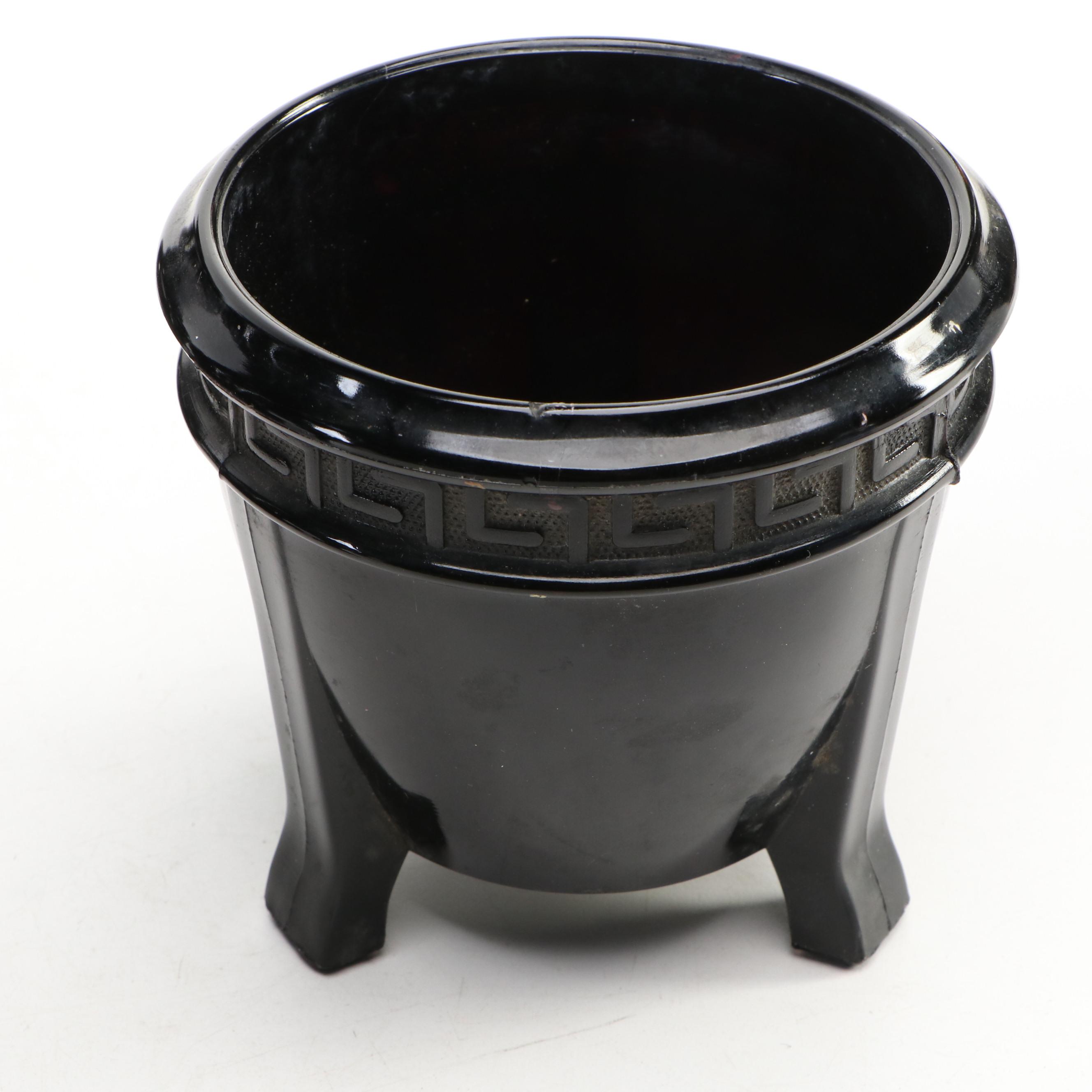 L.E. Smith Black Amethyst Condiment Caddy and Vase with More