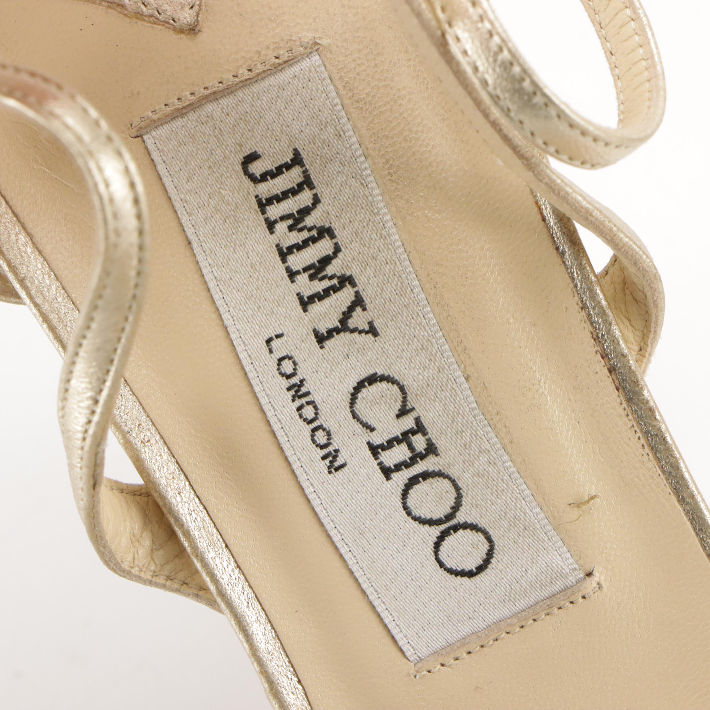 Jimmy Choo Ankle Wrap and Manolo Blahnik Open-Toed Bow Slingbacks in Leather