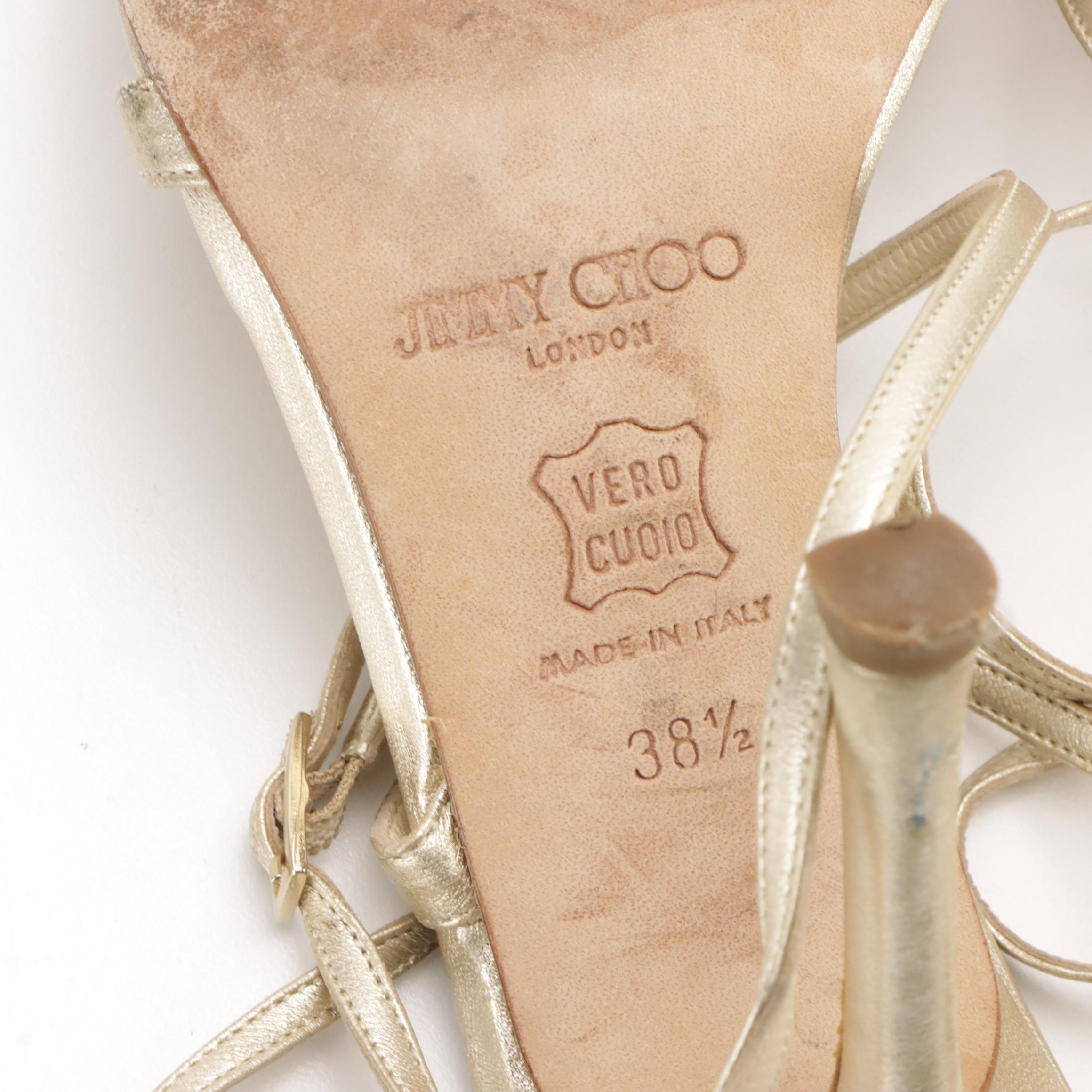 Jimmy Choo Ankle Wrap and Manolo Blahnik Open-Toed Bow Slingbacks in Leather