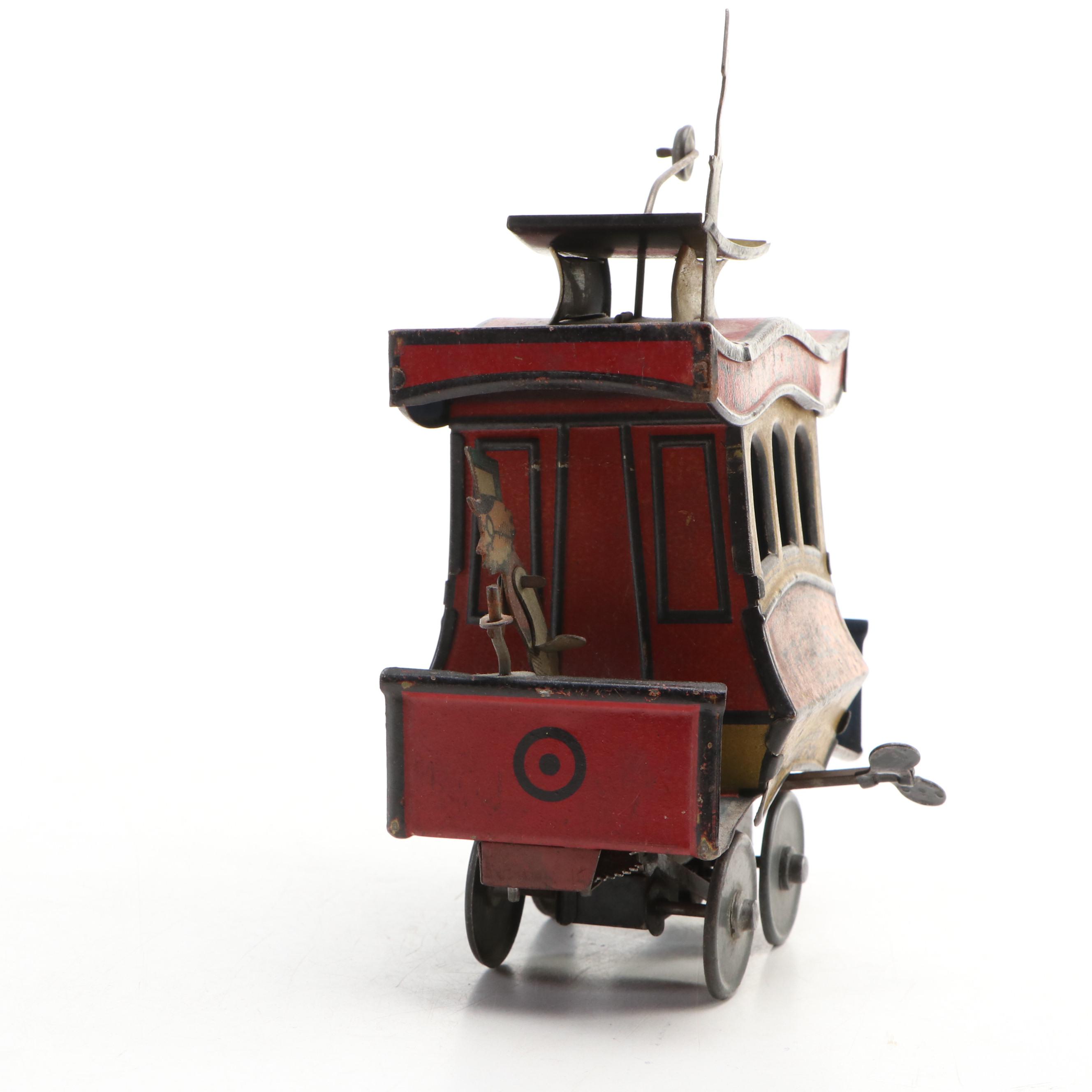 German Fontaine Fox "Toonerville Trolley" Tin Lithograph Wind-Up Toy, 1920s