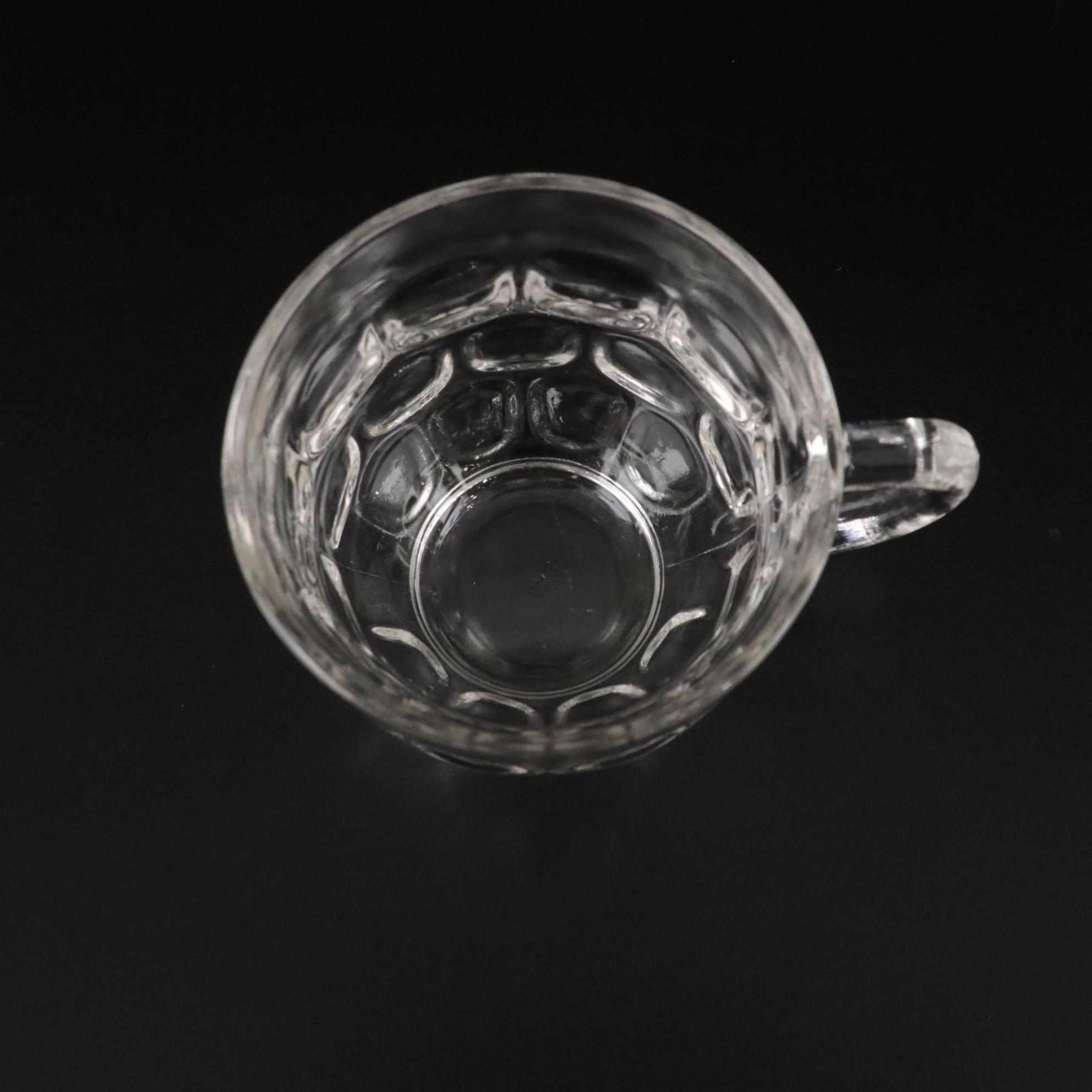 Federal Glass Jubilee Punch Bowl Set with Display Hooks, Mid-20th Century