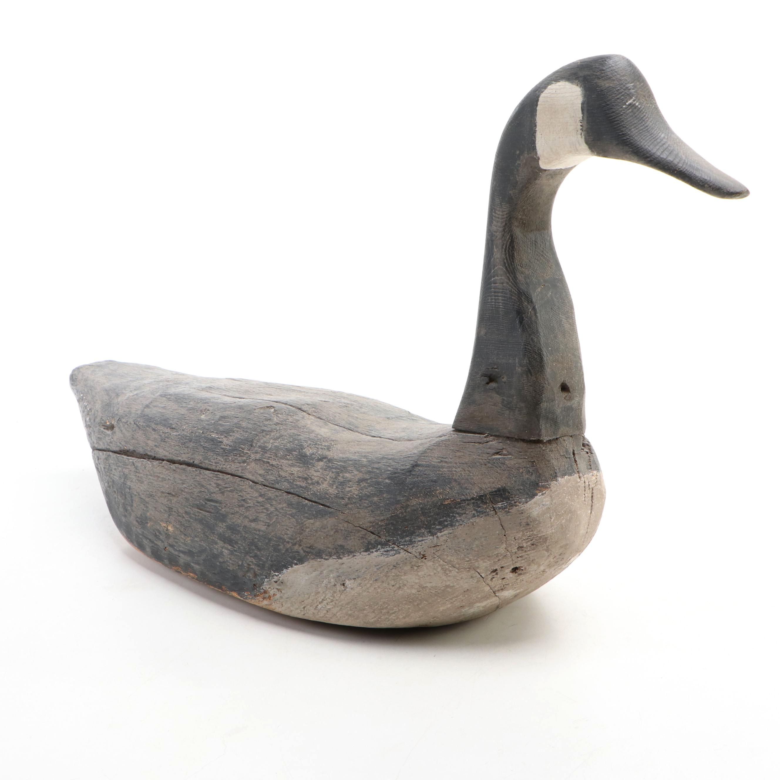 Antique Handmade Wood Canadian Goose Decoy