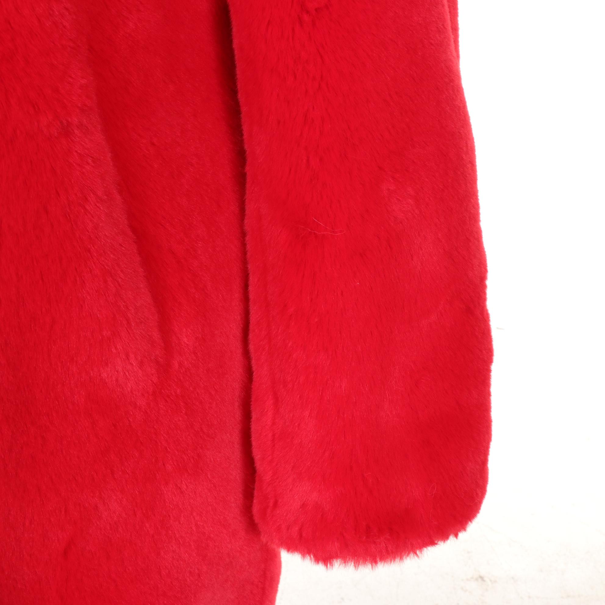 Apparis "Sophie" Faux Fur Coat in Crimson Red