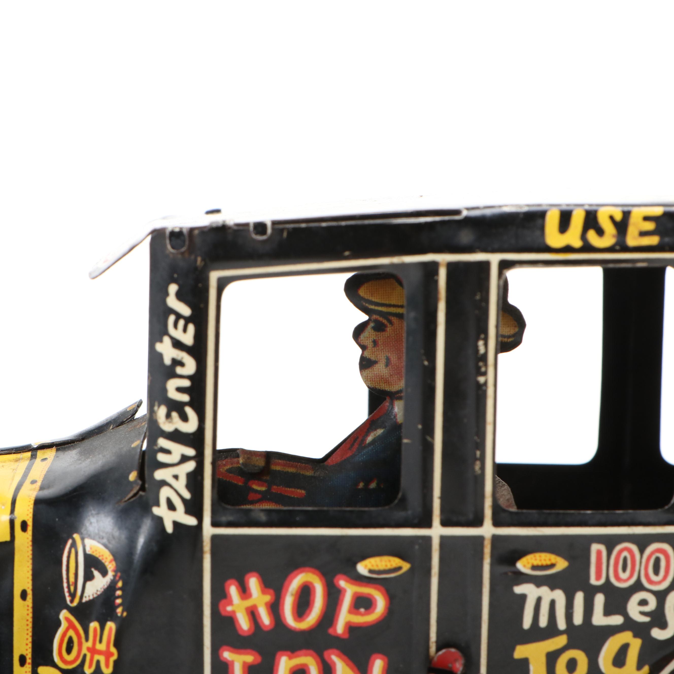 Marx "Old Jalopy" Tin Lithograph Wind-Up Toy Car, Mid-20th Century