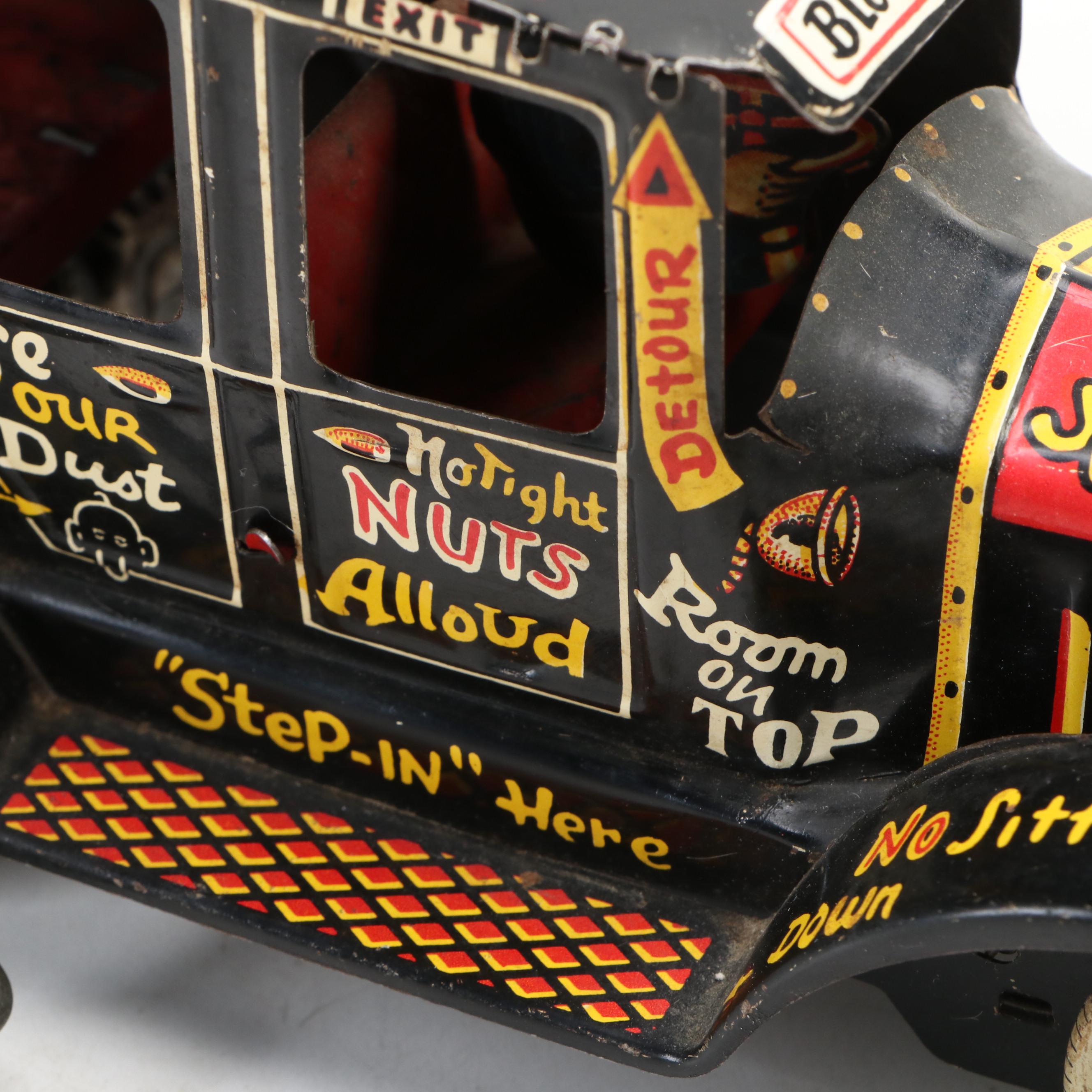 Marx "Old Jalopy" Tin Lithograph Wind-Up Toy Car, Mid-20th Century