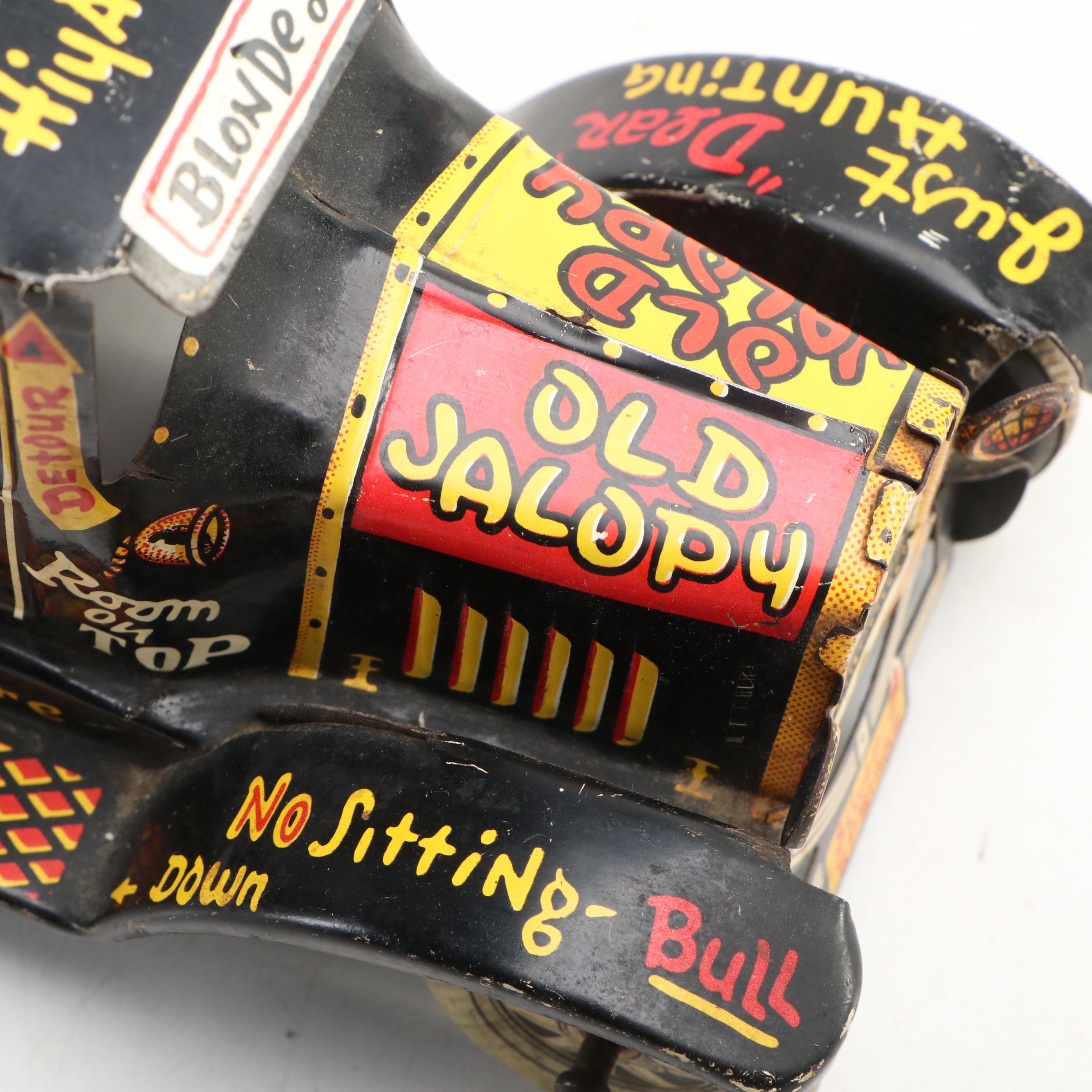 Marx "Old Jalopy" Tin Lithograph Wind-Up Toy Car, Mid-20th Century