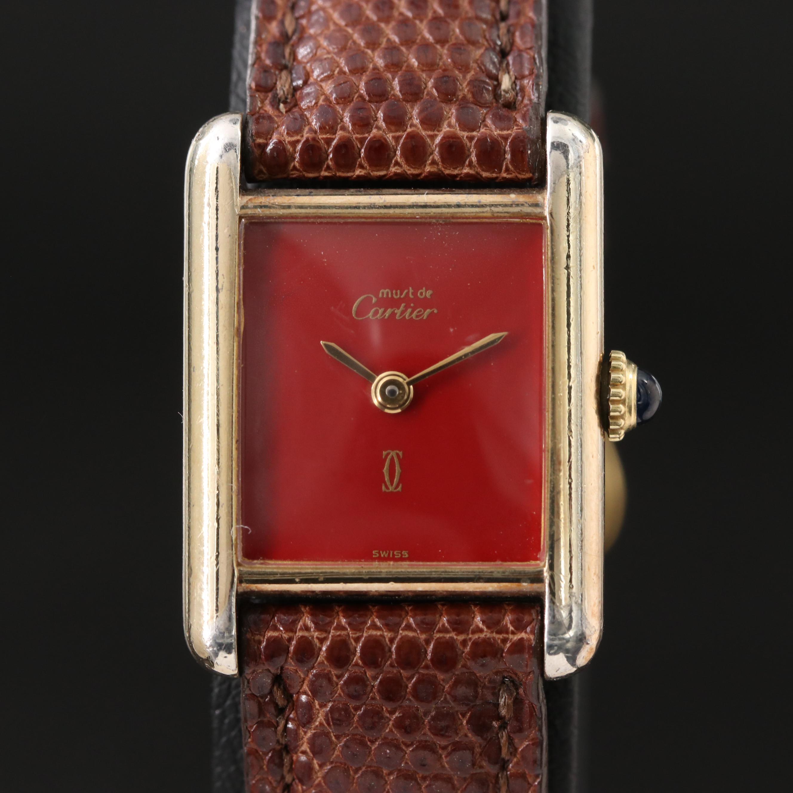 Cartier Tank Must de Cartier 21mm Gold-Plated Sterling Silver Manual Wind Watch