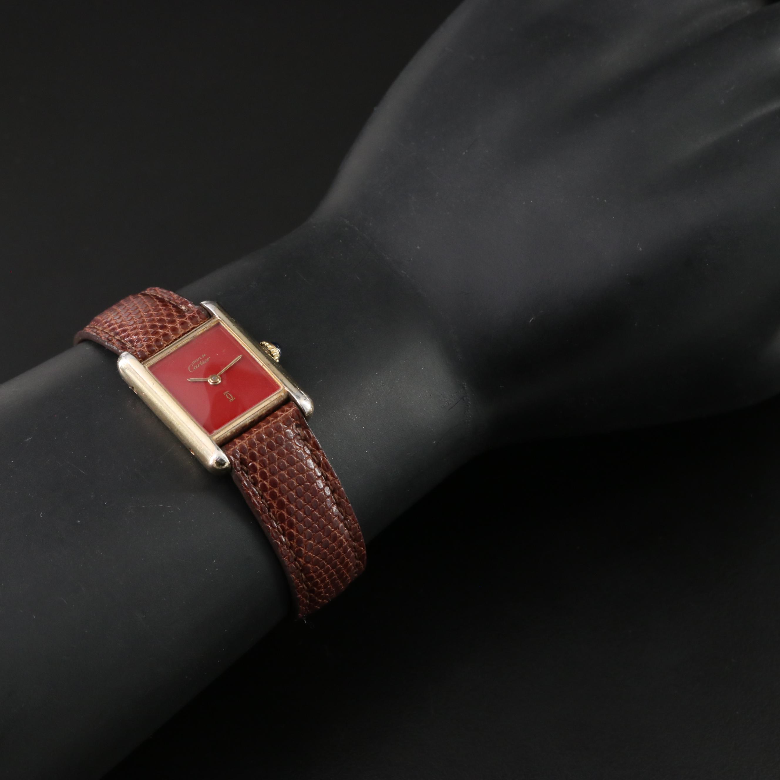 Cartier Tank Must de Cartier 21mm Gold-Plated Sterling Silver Manual Wind Watch