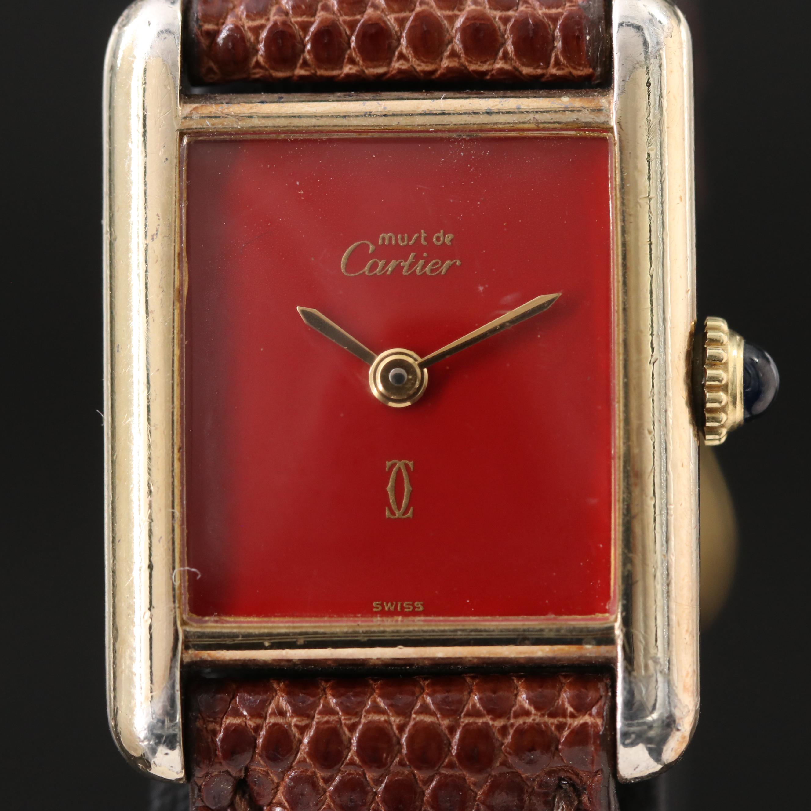 Cartier Tank Must de Cartier 21mm Gold-Plated Sterling Silver Manual Wind Watch