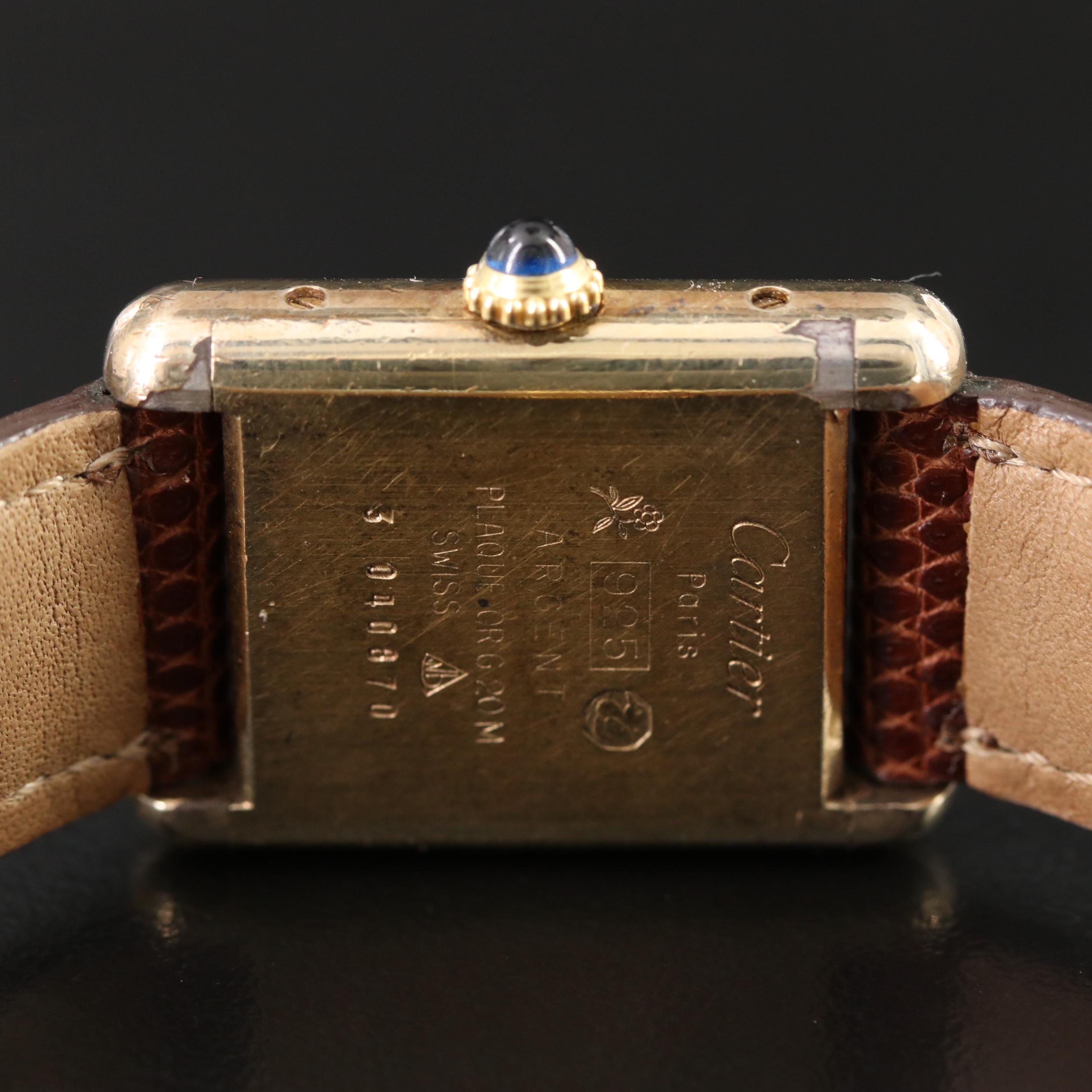 Cartier Tank Must de Cartier 21mm Gold-Plated Sterling Silver Manual Wind Watch