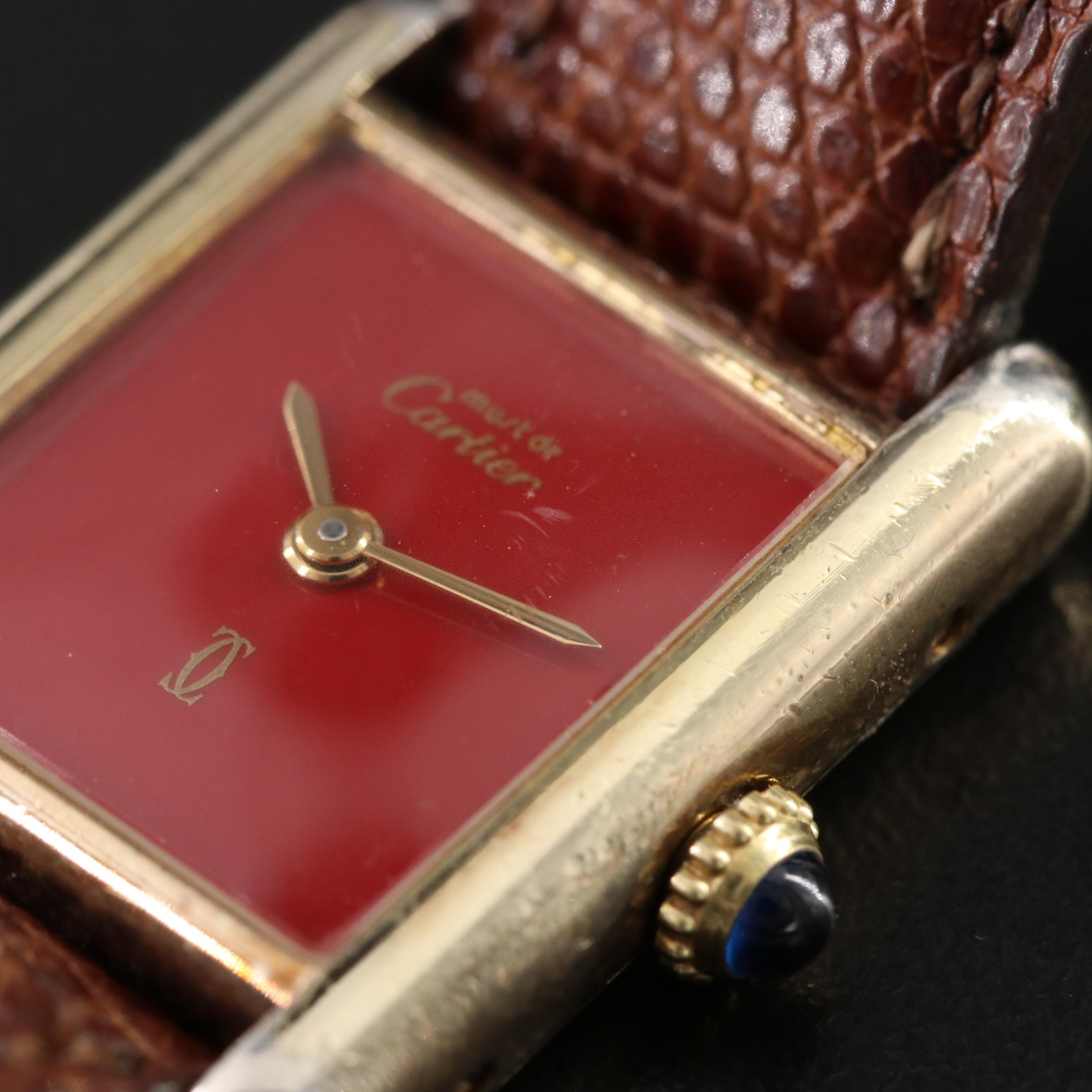 Cartier Tank Must de Cartier 21mm Gold-Plated Sterling Silver Manual Wind Watch