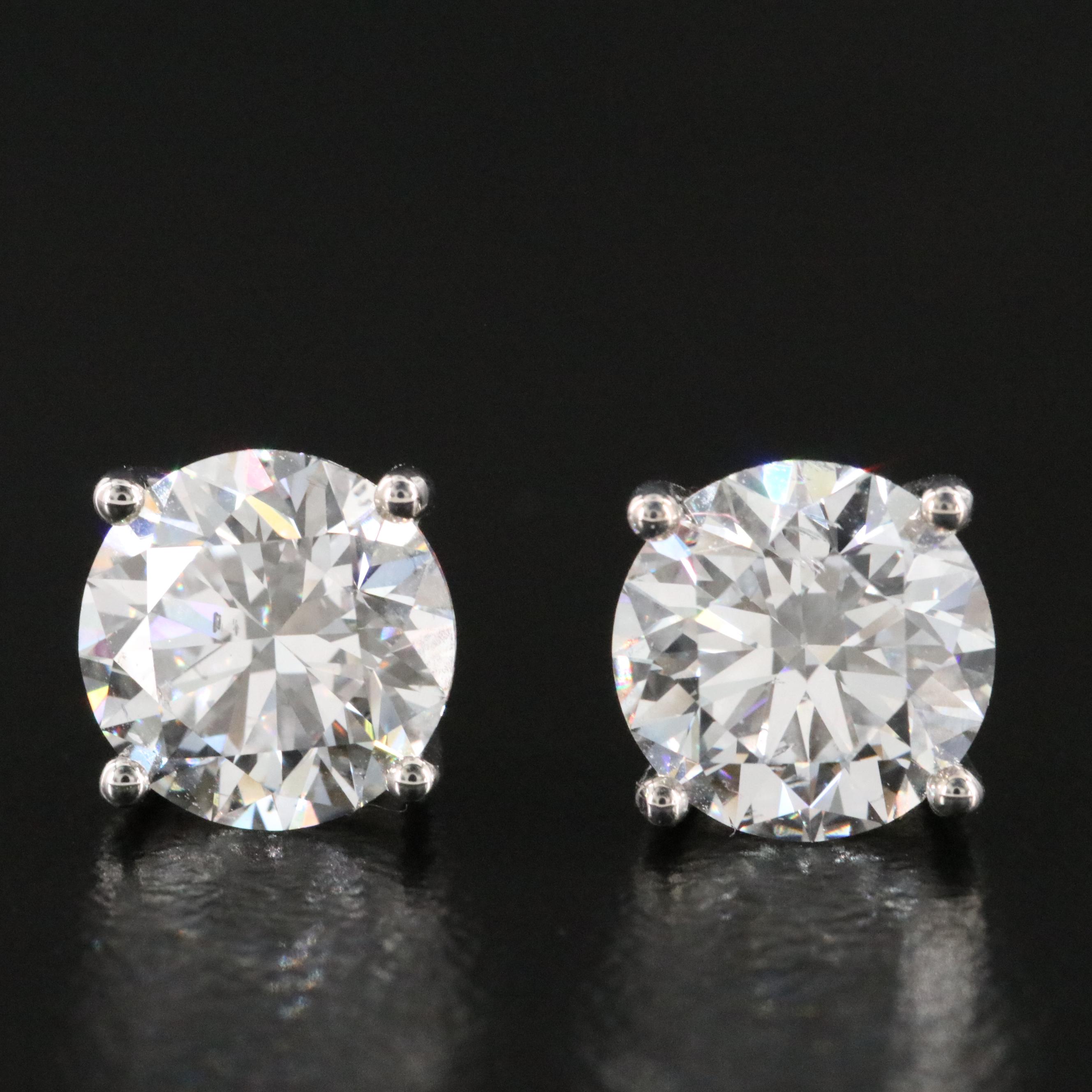 14K 3.12 CTW Lab Grown Diamond Solitaire Earrings