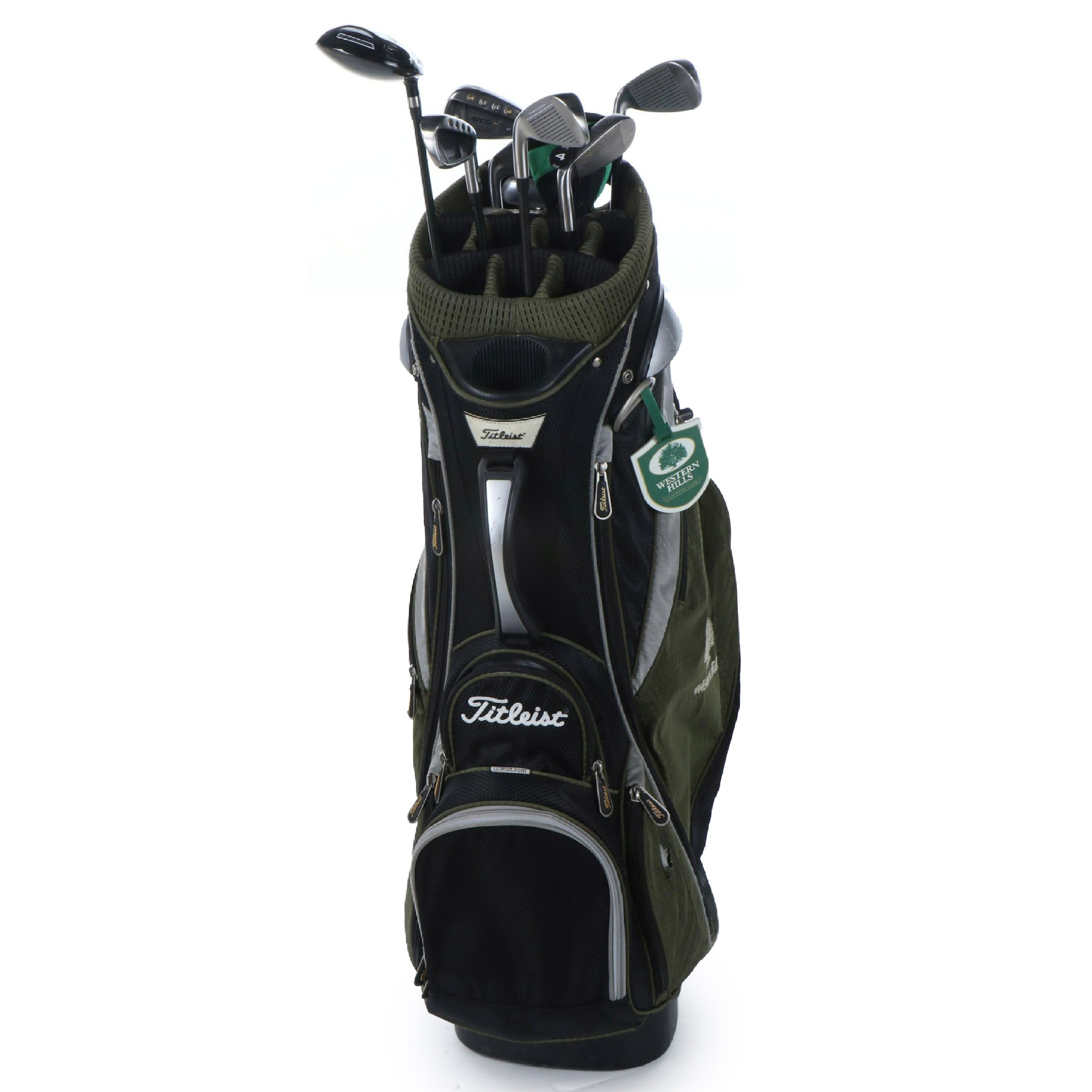 Titleist Golf Bag with Irons, 7 Wood, Golf Balls, Tees and More